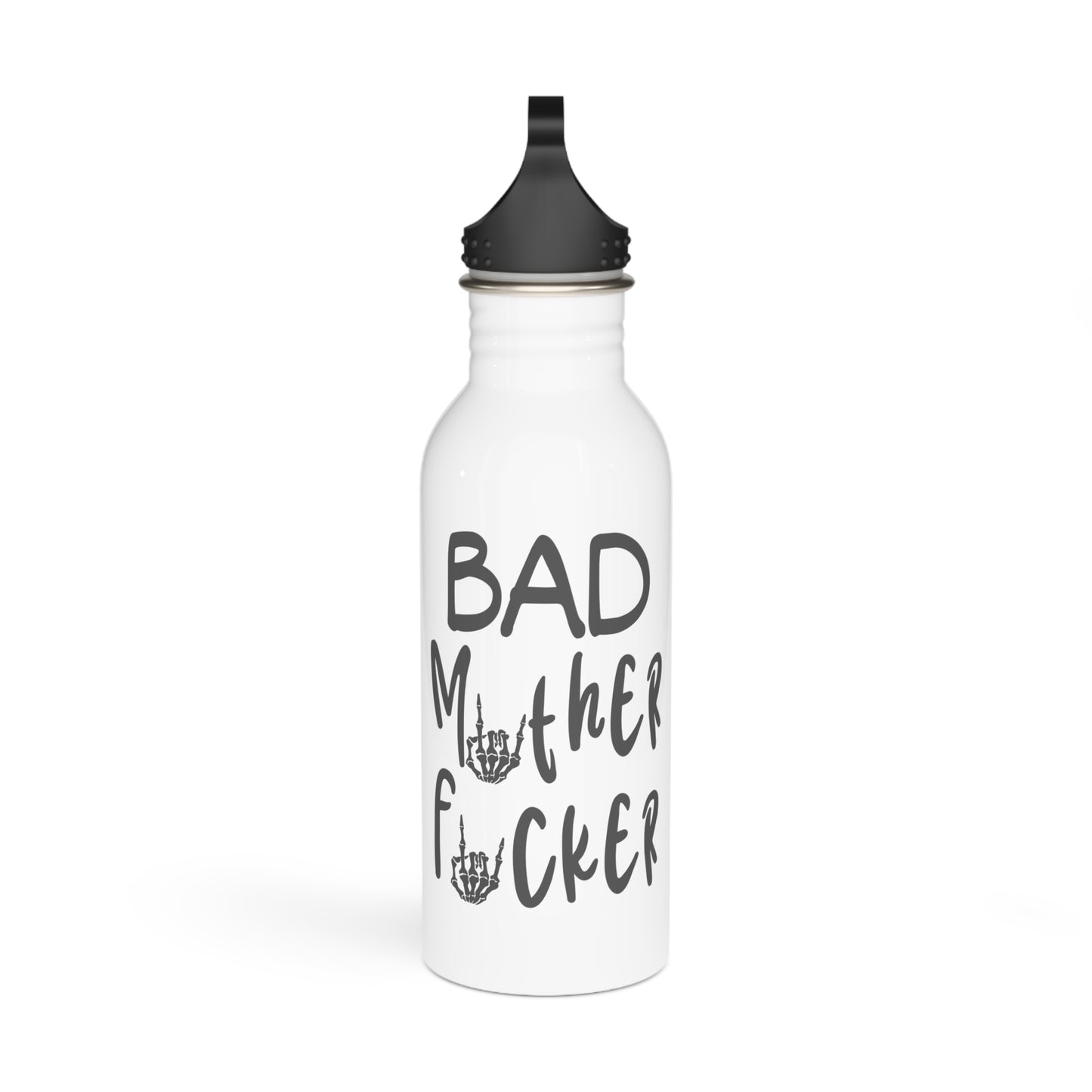 Bad Mother F#*ker Stylish Stainless Steel Water Bottle - Eco-Friendly, Durable, Perfect for On-the-Go - White