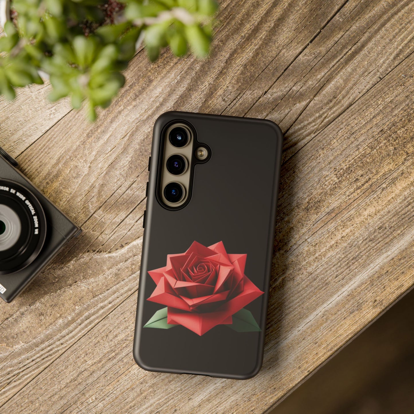 Origami Red Rose Tough Cases iPhone/Google/Samsung