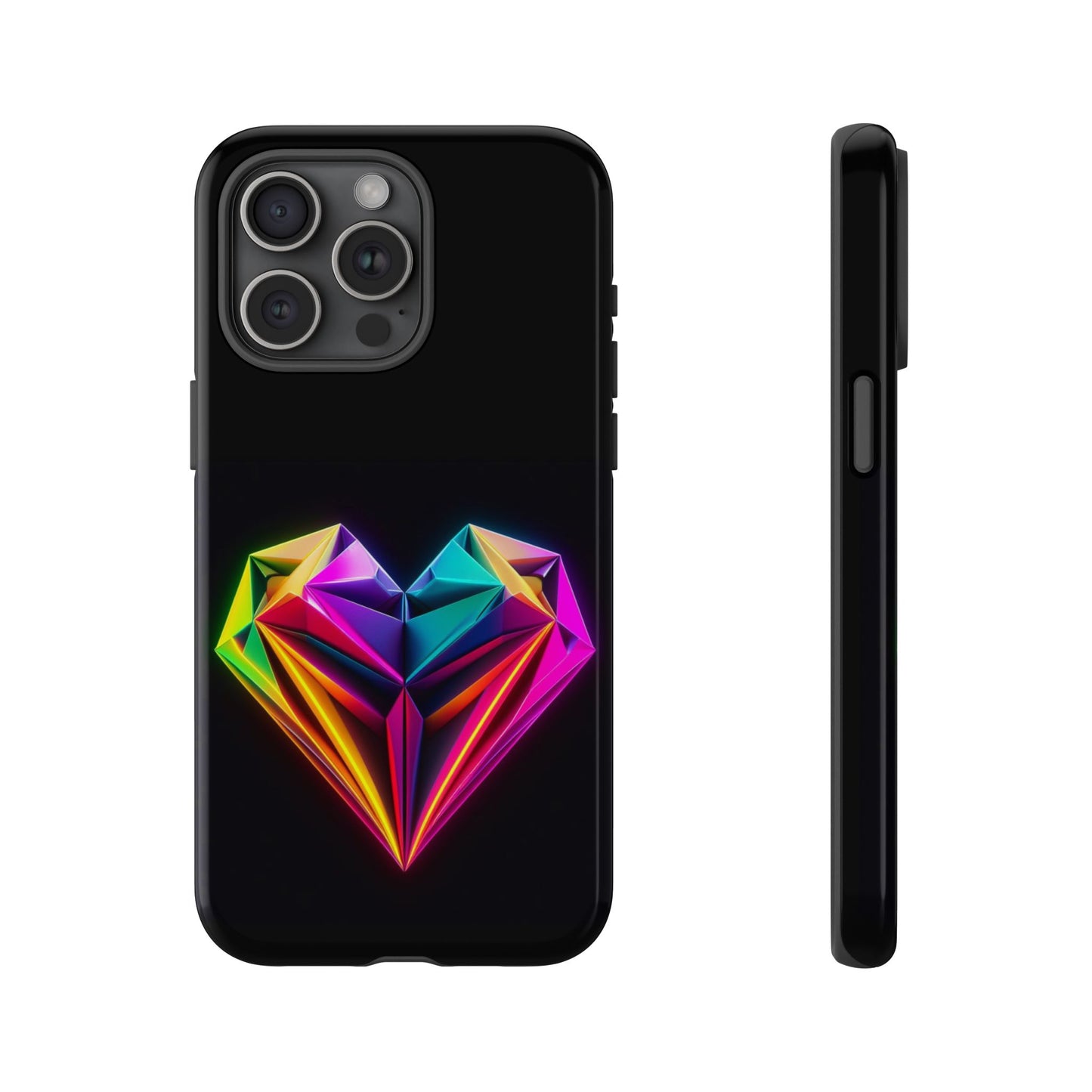 Origami Neon Heart Tough Cases iPhone/Google/Samsung