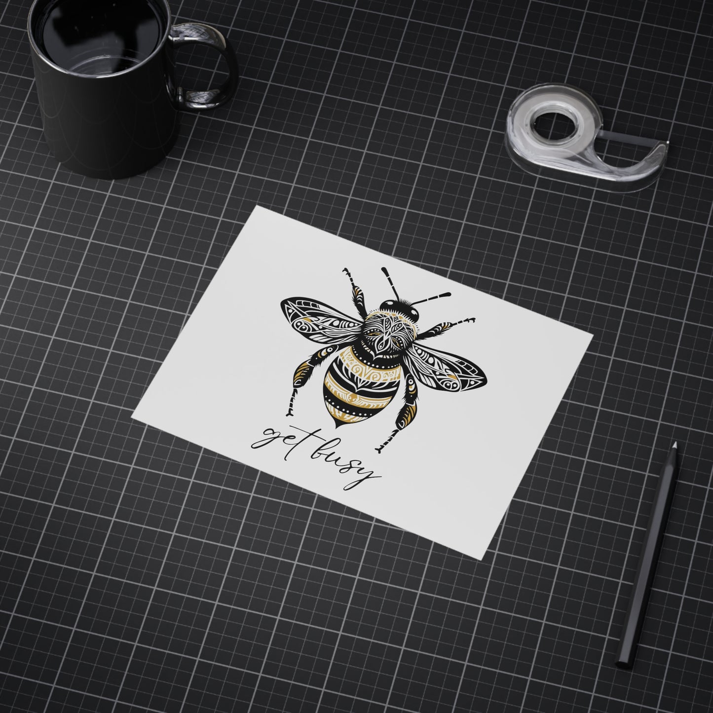 Get Busy Bee Unframed Prints - white