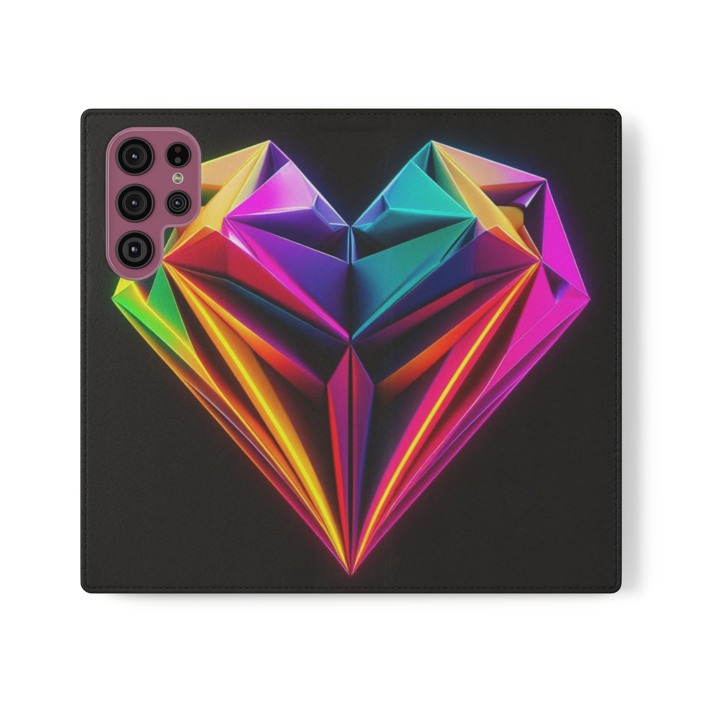 Origami Neon Heart Flip Cases - iPhone/Samsung