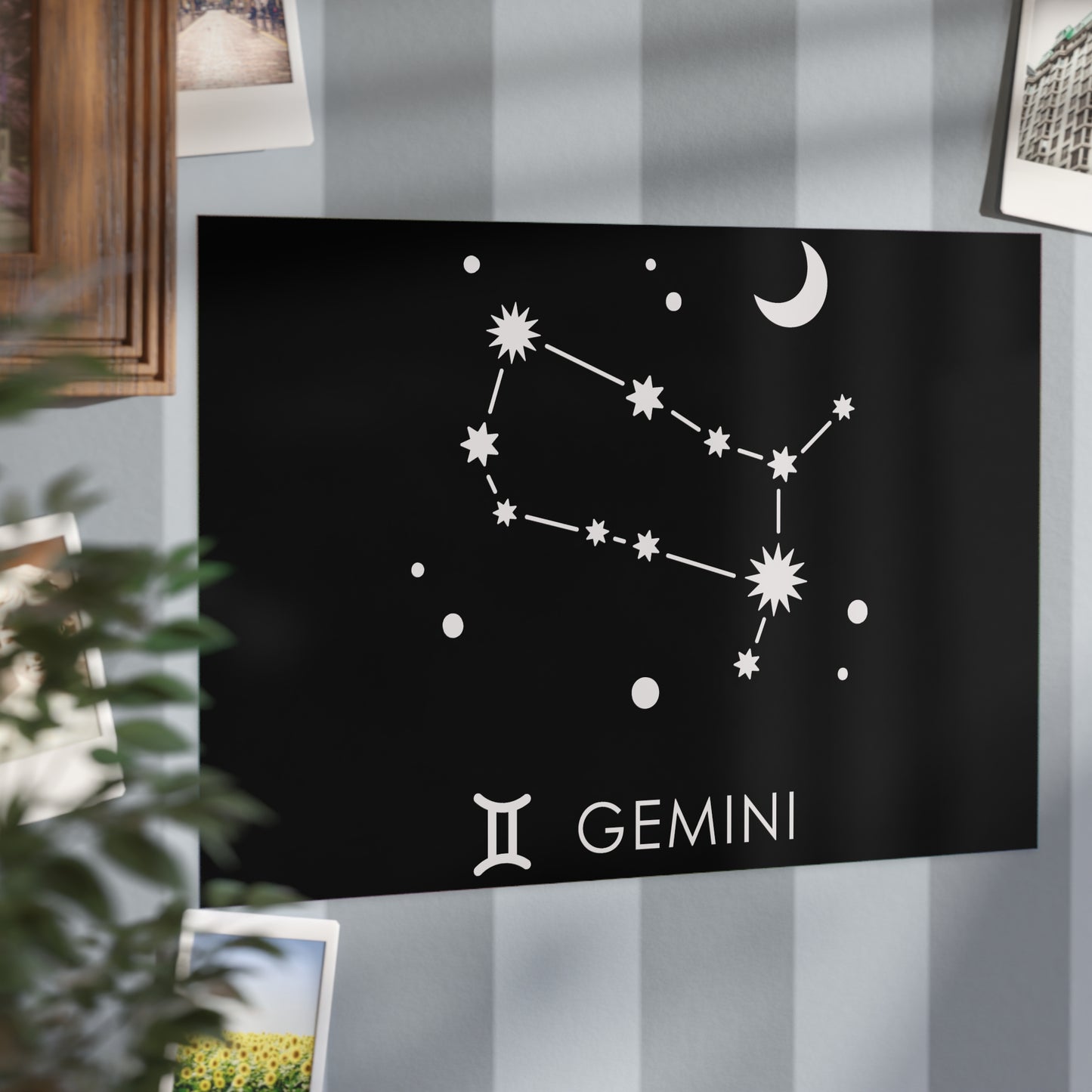 Gemini Starmap Unframed Prints - black