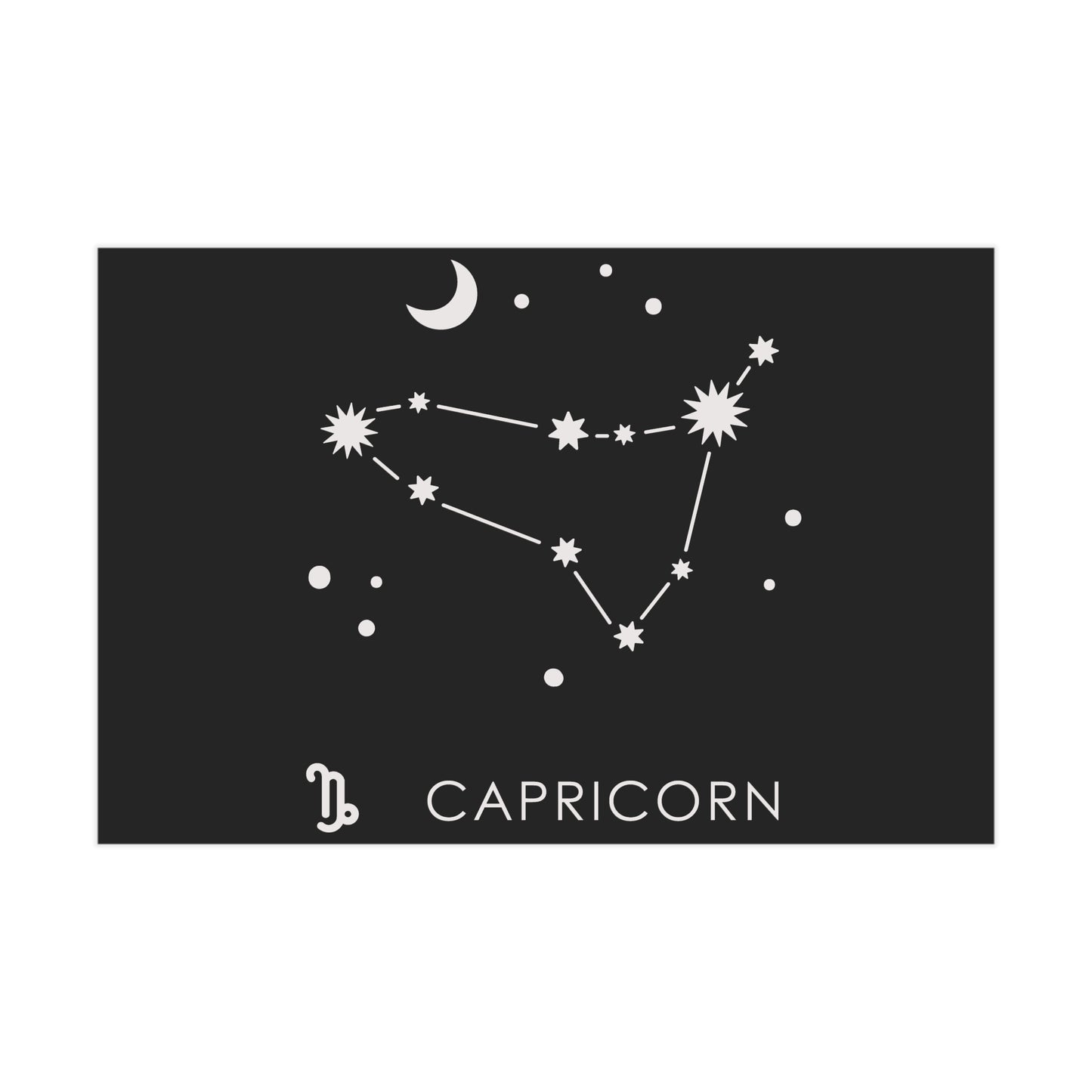 Capricorn Starmap Unframed Prints - black