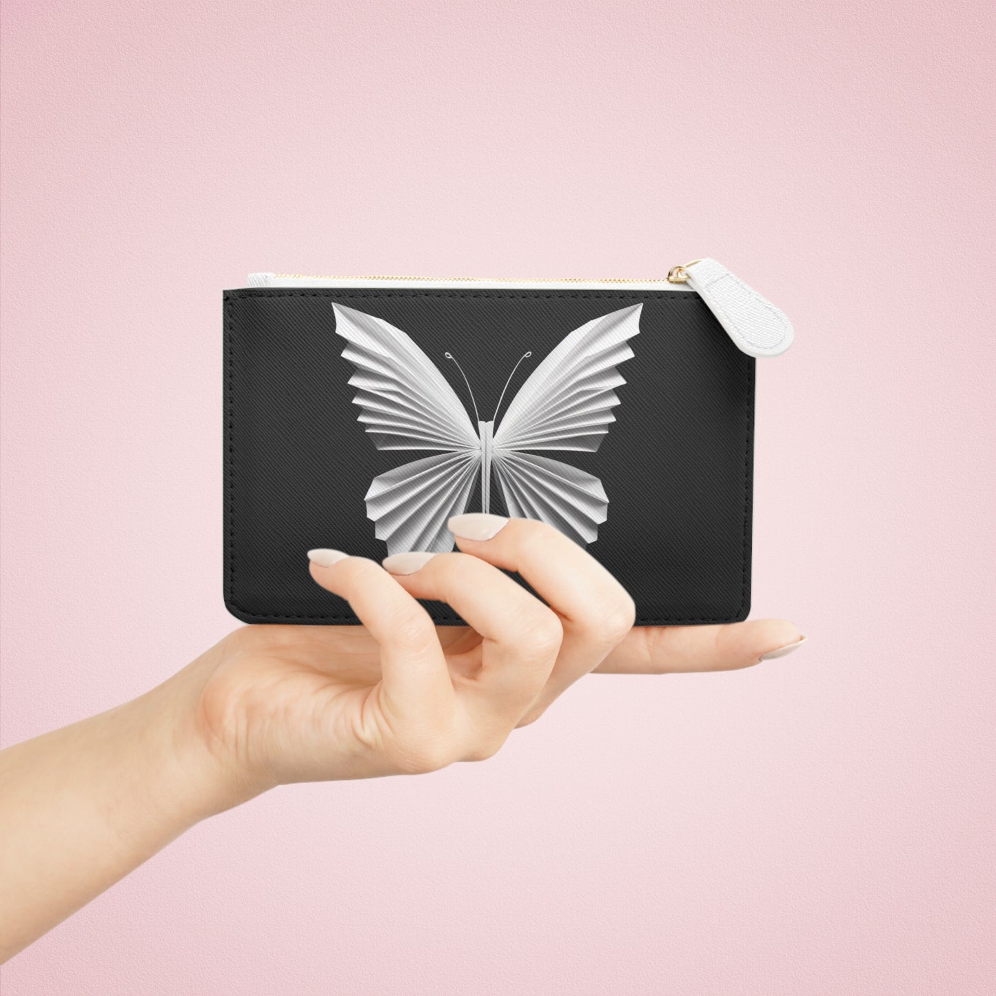 Origami White Butterfly Mini Clutch Bag