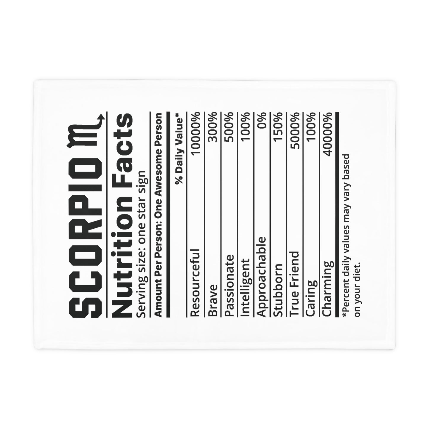 Scorpio Nutrition Plush Fleece Blanket - white