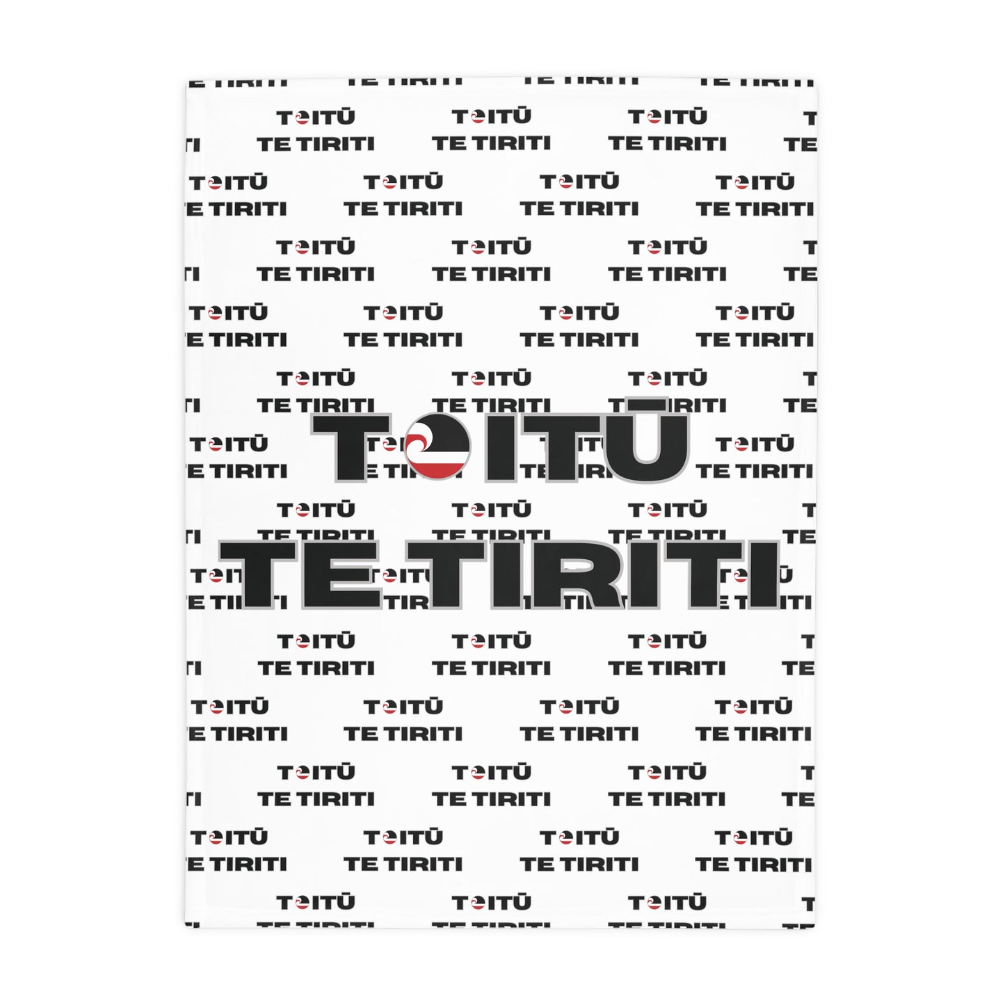 Toitū Te Tiriti - White Plush Fleece Blanket