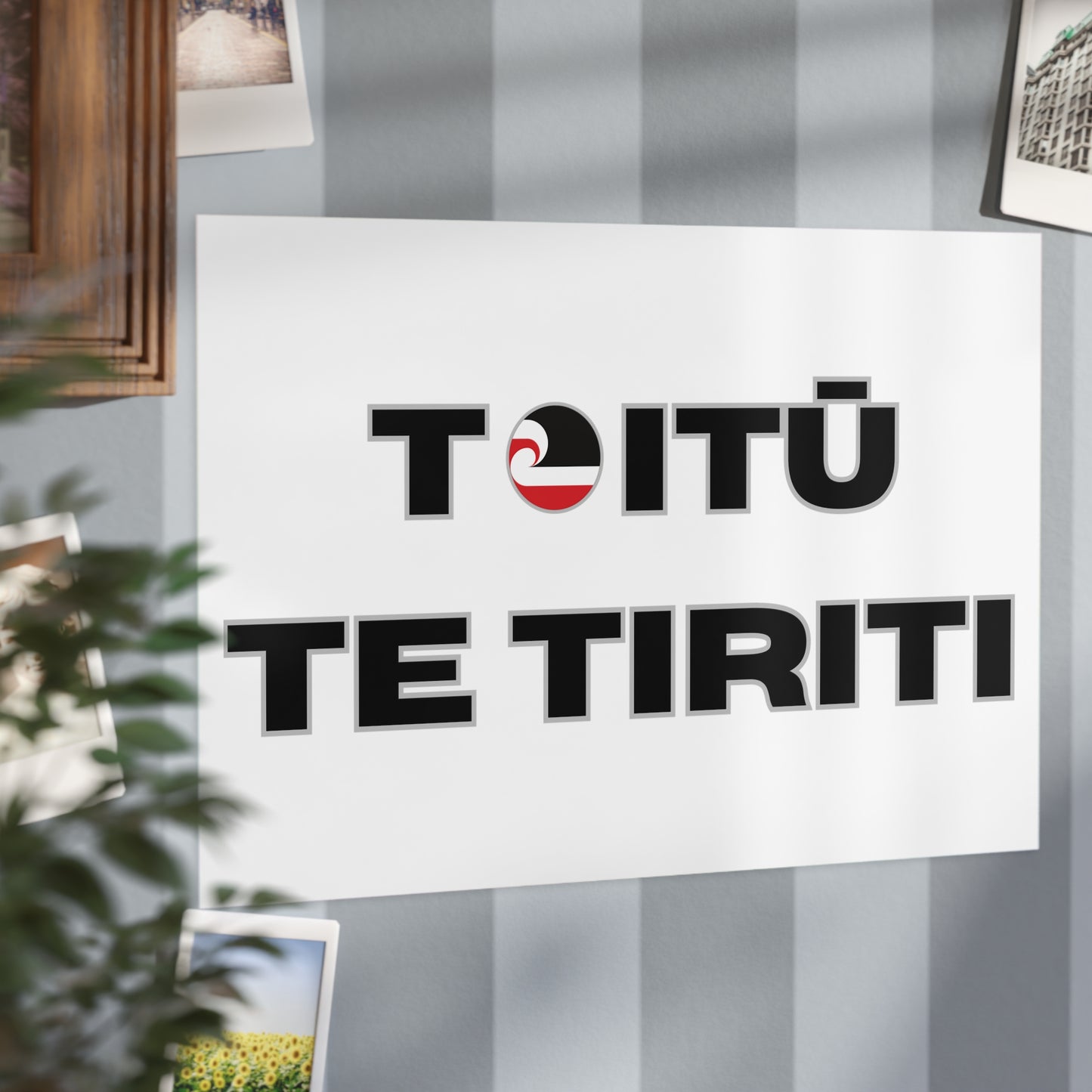 Toitū Te Tiriti Unframed Prints - white