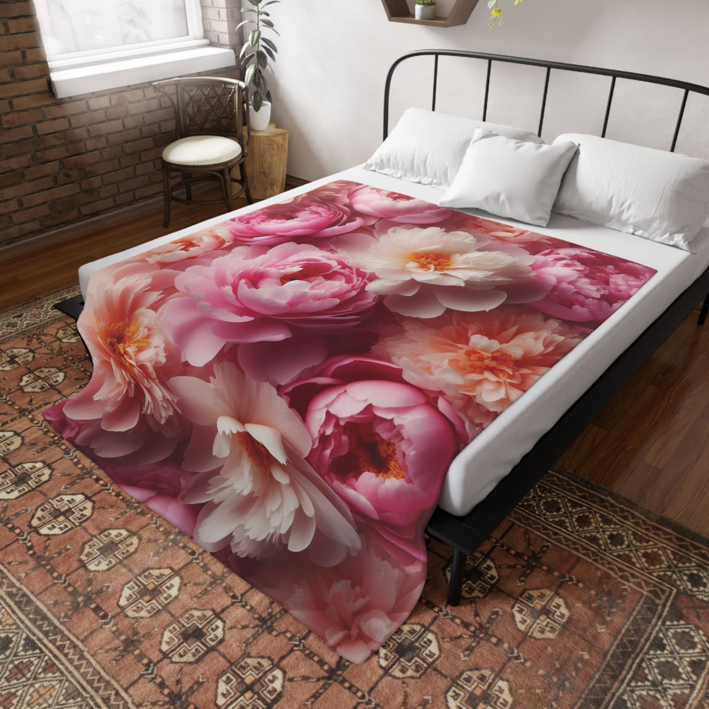 Peonies #1 Plush Fleece Blanket