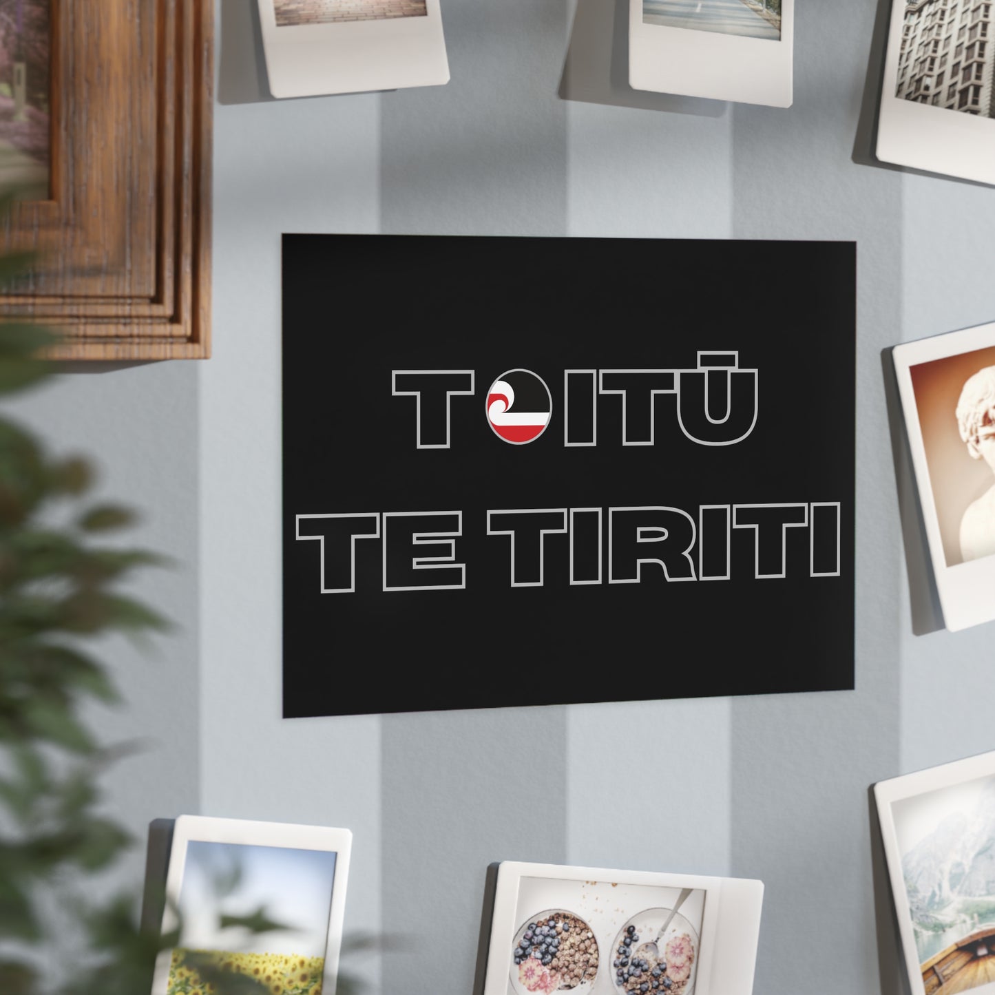 Toitū Te Tiriti Unframed Prints - black