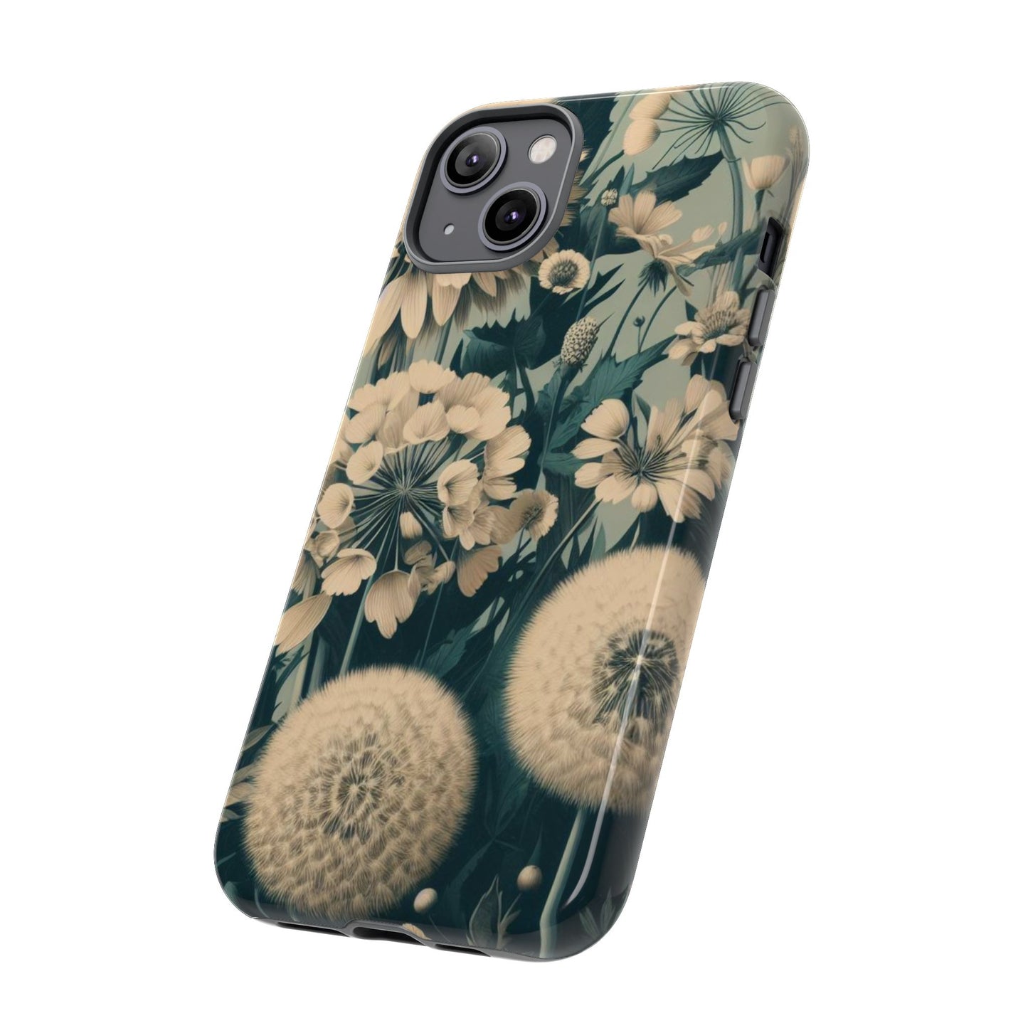 Blue & Cream Flowers Tough Cases iPhone/Google/Samsung