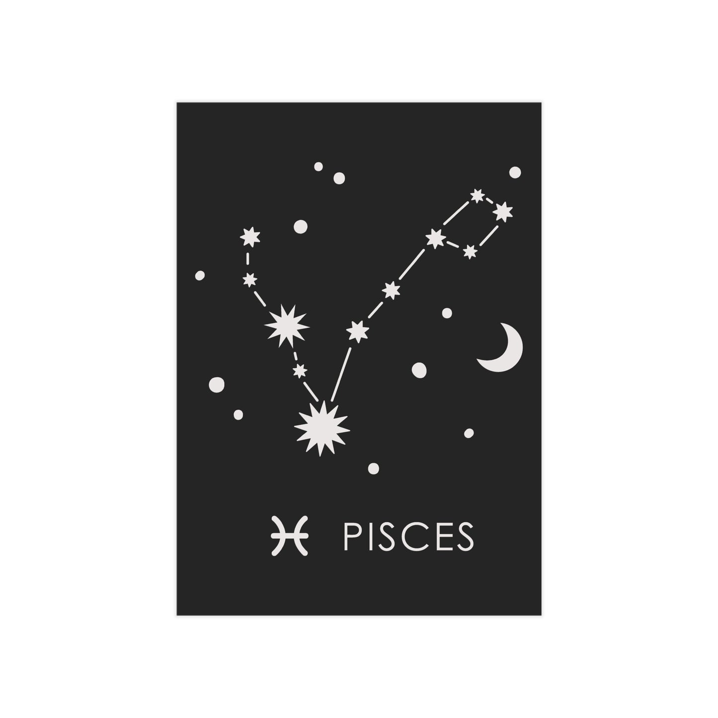 Pisces Starmap Unframed Prints - black