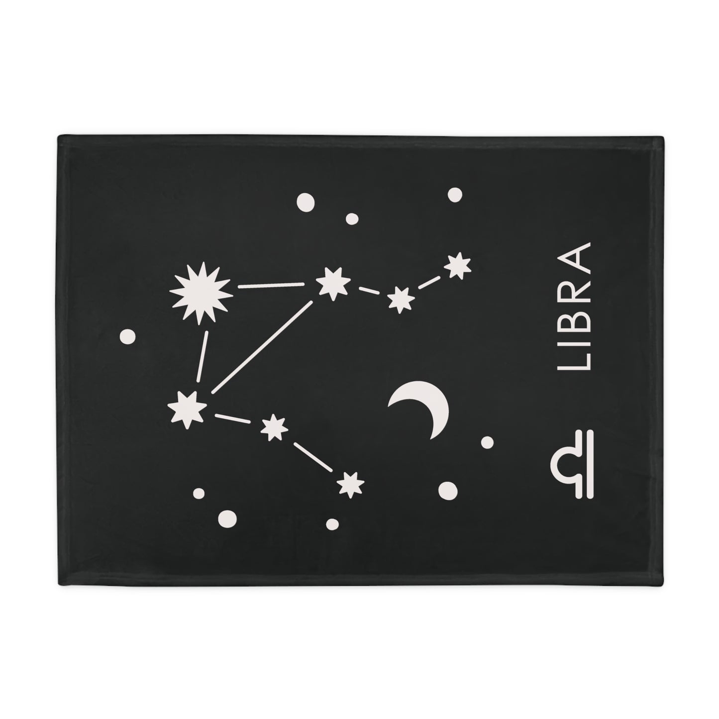 Libra Star Map Plush Fleece Blanket - black