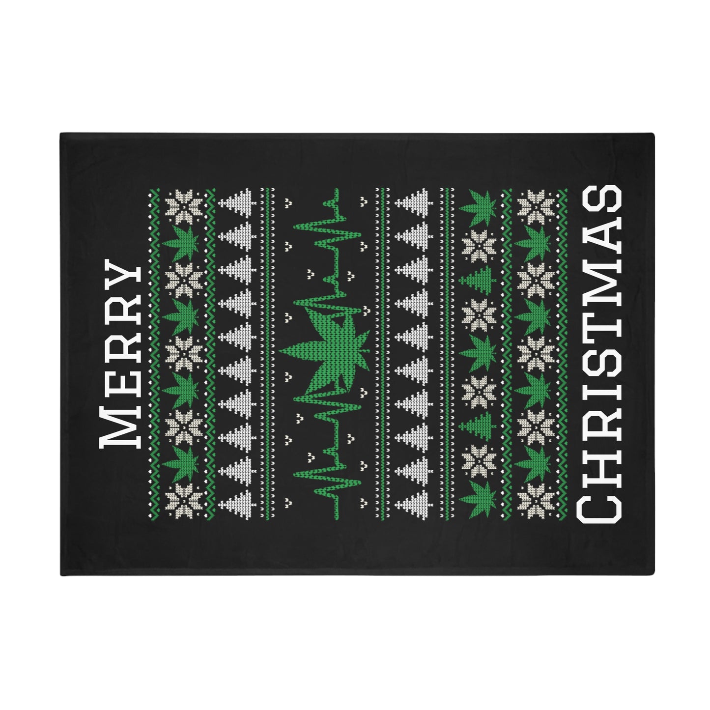 Ugly Christmas Sweater - Weed Plush Fleece Blanket