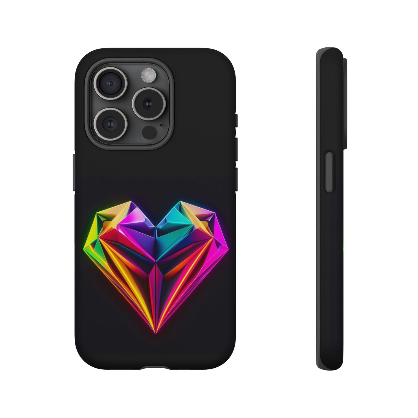 Origami Neon Heart Tough Cases iPhone/Google/Samsung