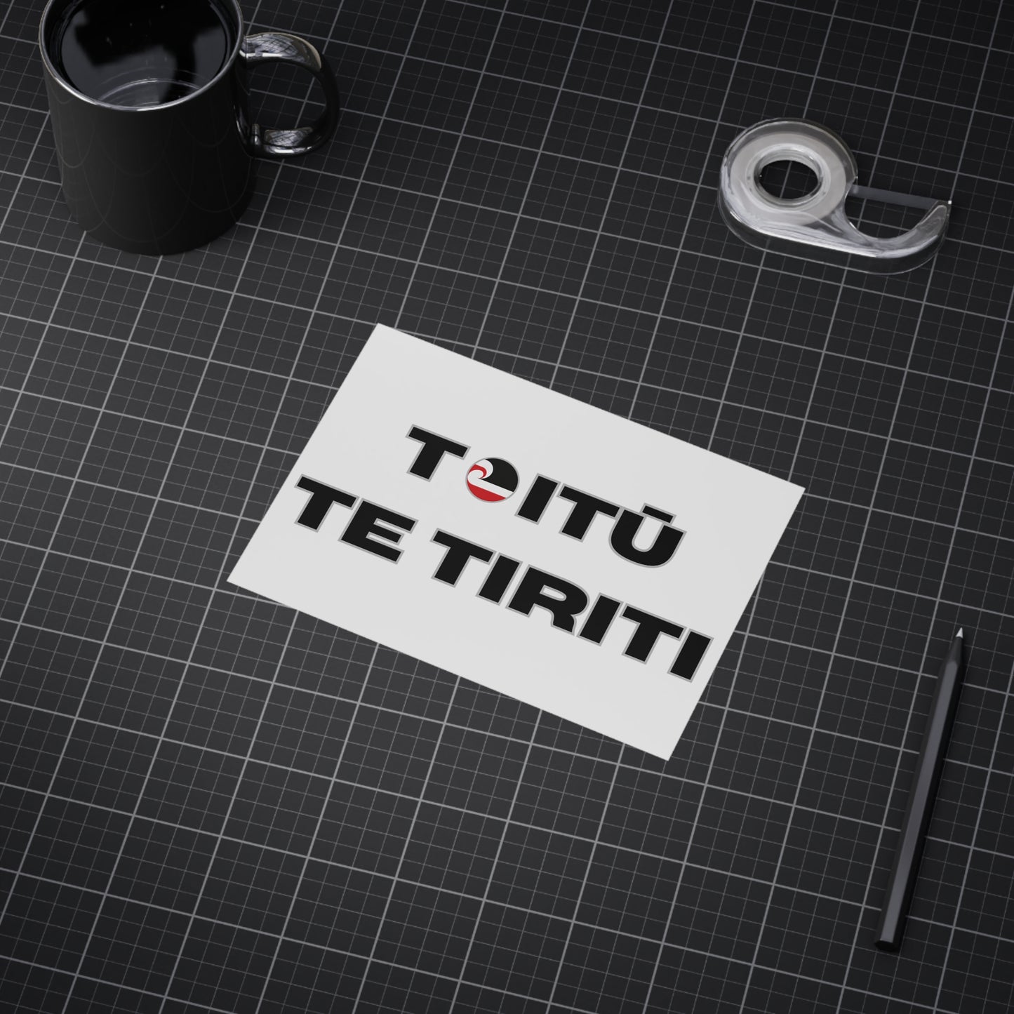 Toitū Te Tiriti Unframed Prints - white