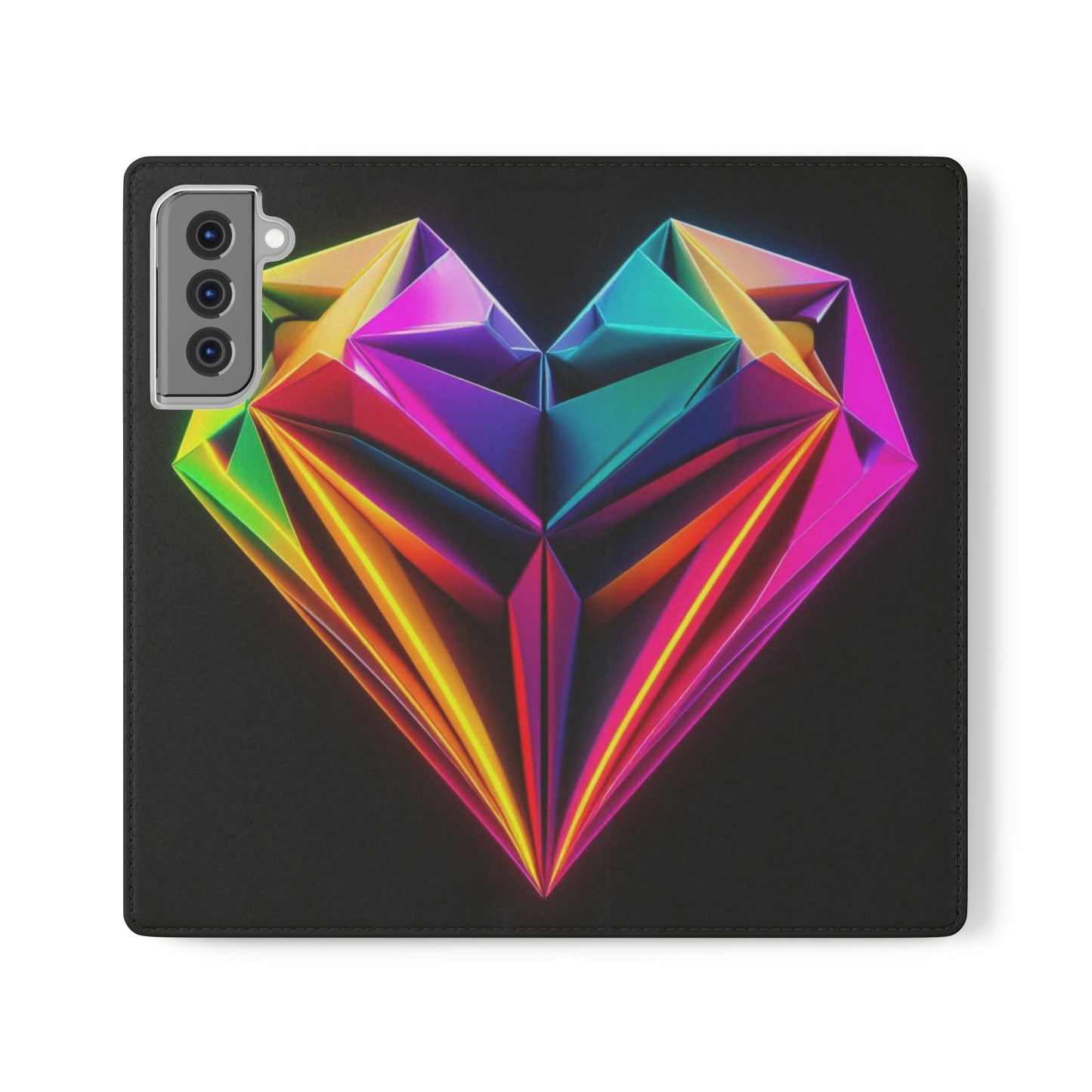 Origami Neon Heart Flip Cases - iPhone/Samsung