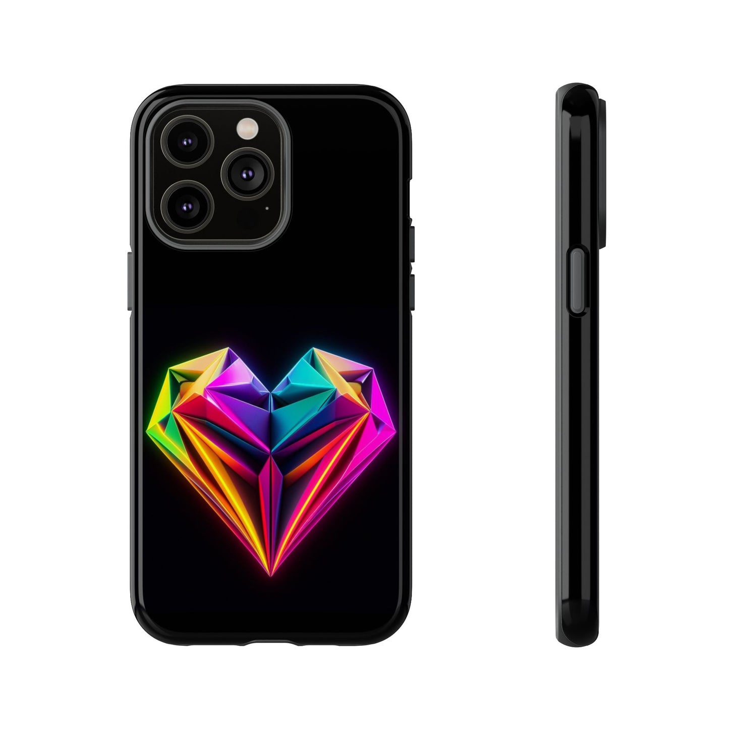 Origami Neon Heart Tough Cases iPhone/Google/Samsung