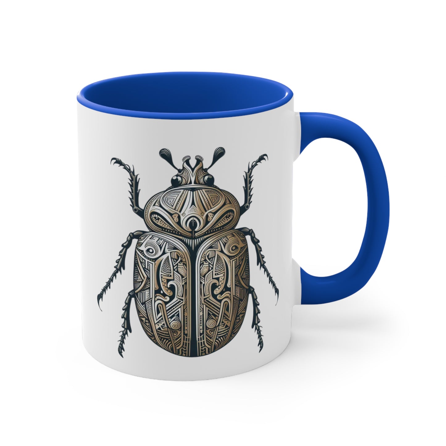 Carved Beetle Colorful Accent Mugs, 11oz (330 ml)