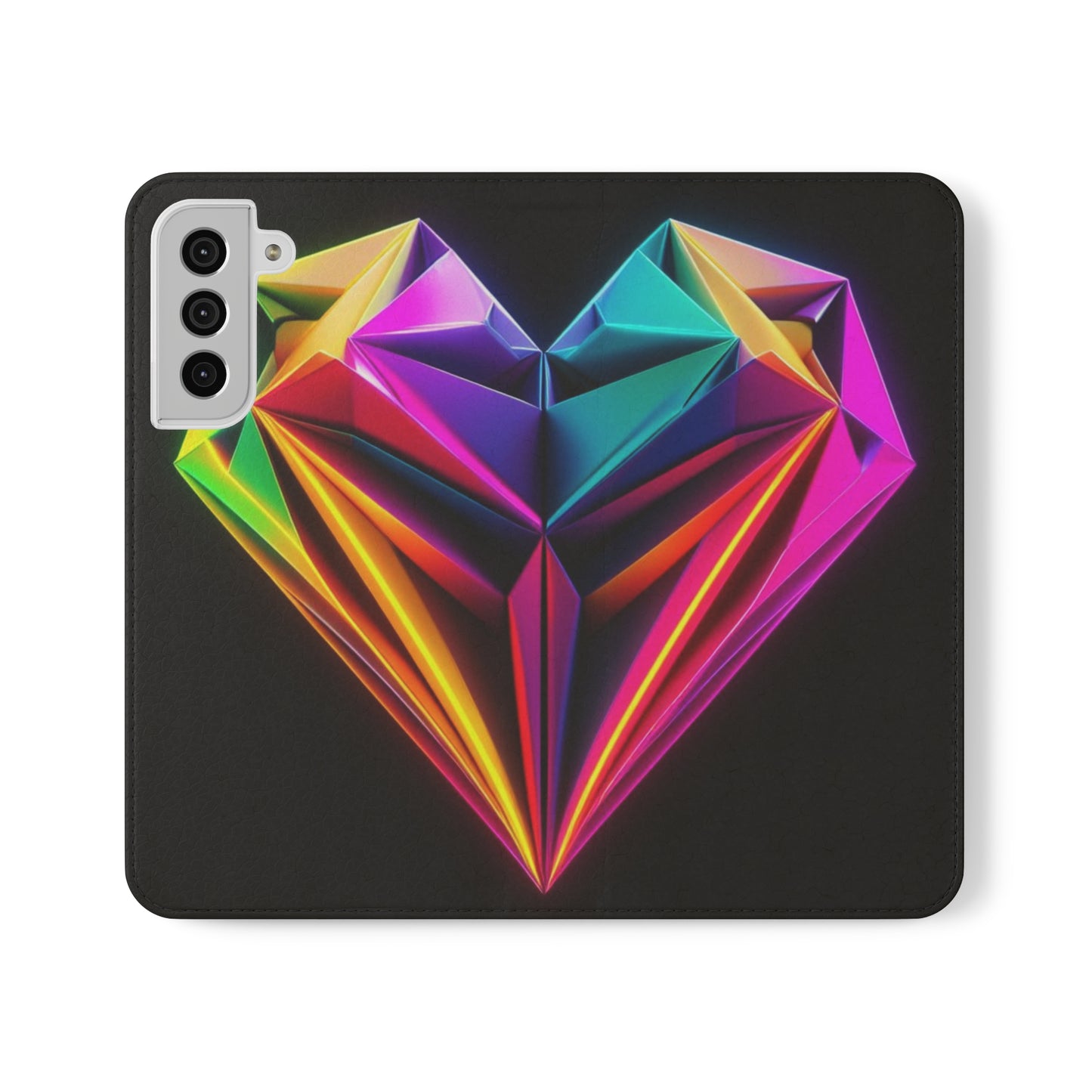 Origami Neon Heart Flip Cases - iPhone/Samsung