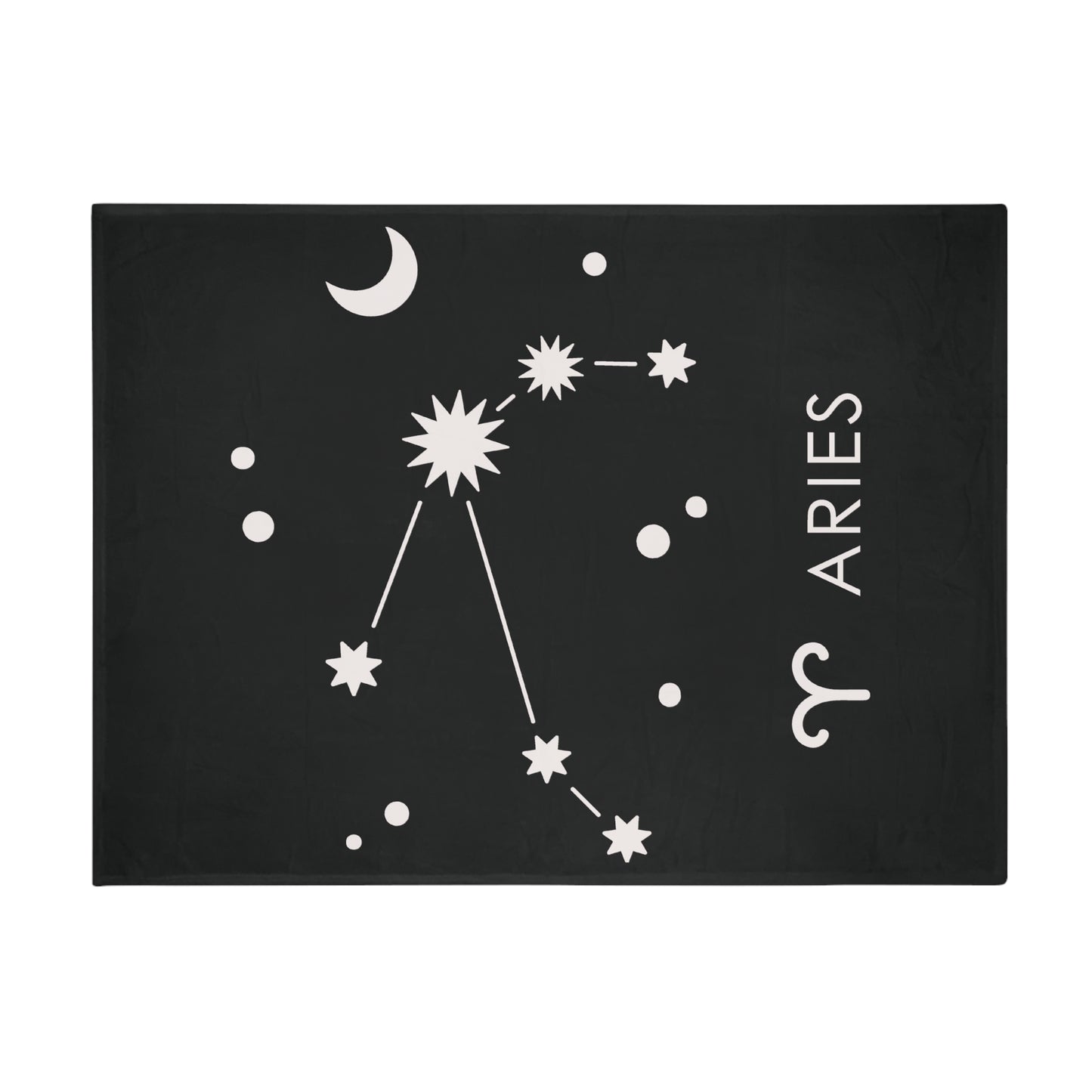 Aries Star Map Plush Fleece Blanket - black