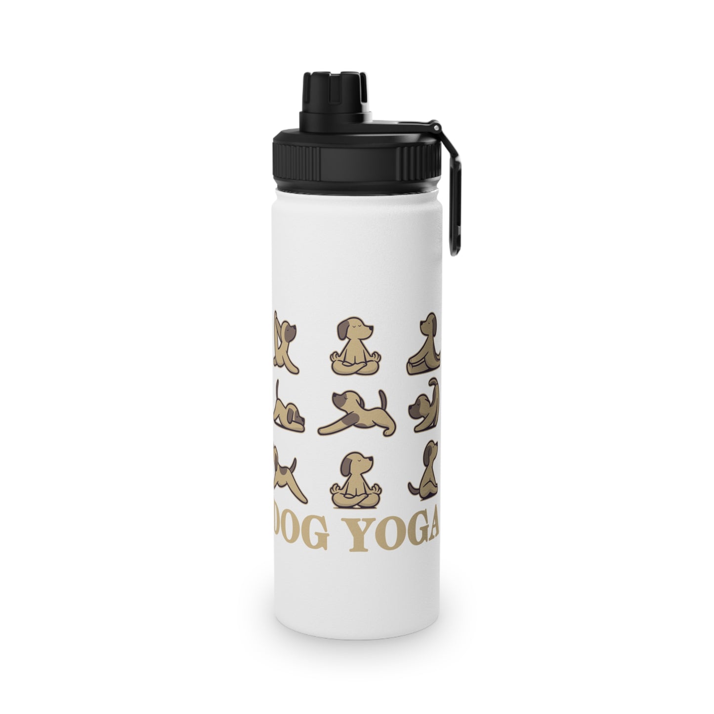 Dog Yoga Stainless Steel Water Bottle - # Sizes