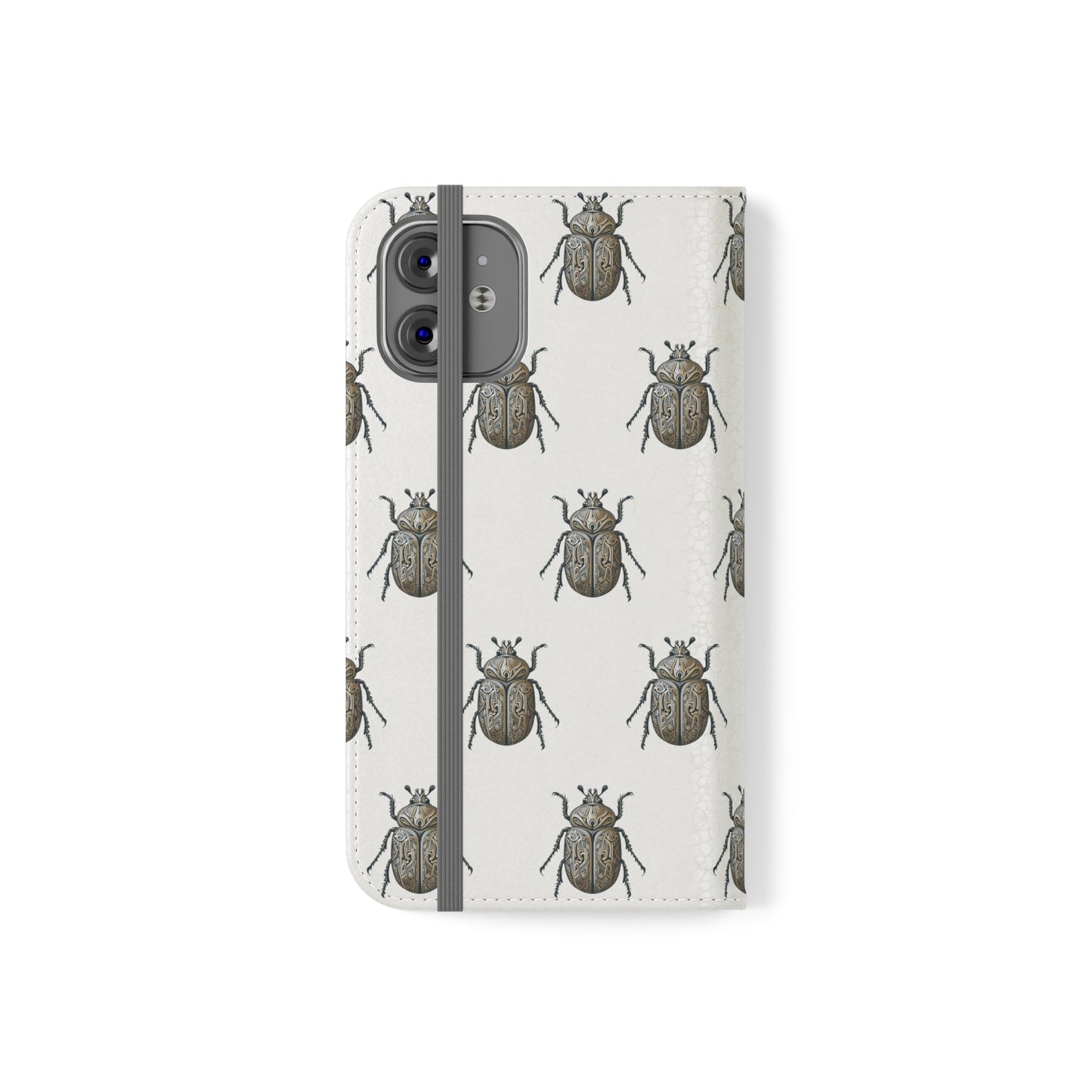 Carved Beetle Flip Cases for iPhone/Samsung - white