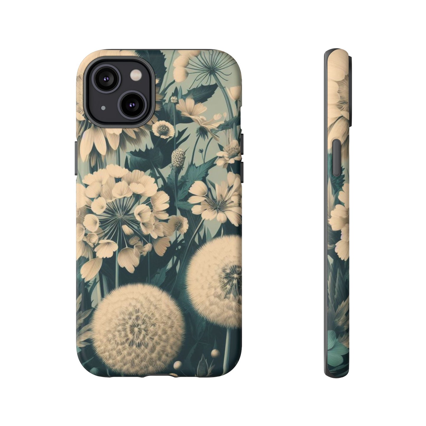 Blue & Cream Flowers Tough Cases iPhone/Google/Samsung