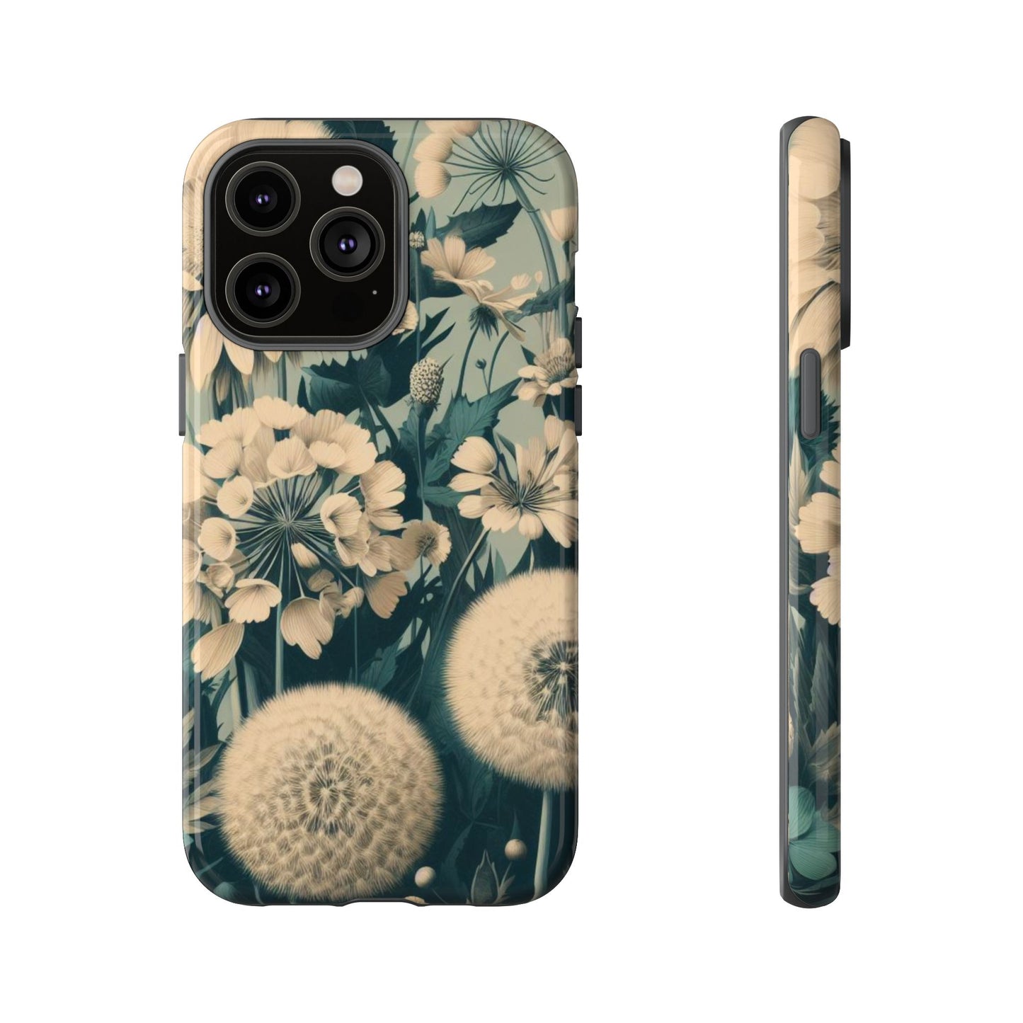 Blue & Cream Flowers Tough Cases iPhone/Google/Samsung