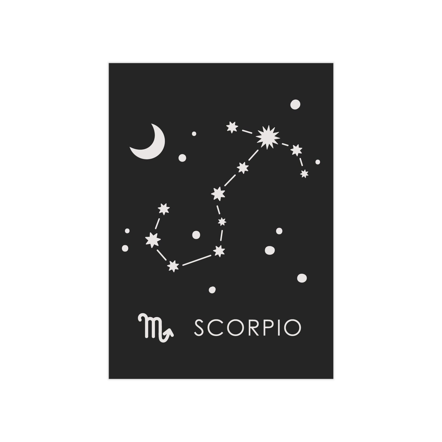 Scorpio Starmap Unframed Prints - black