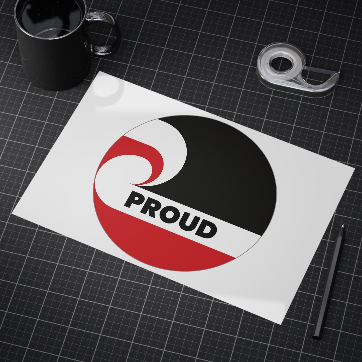 PROUD (circle) Unframed Prints - white