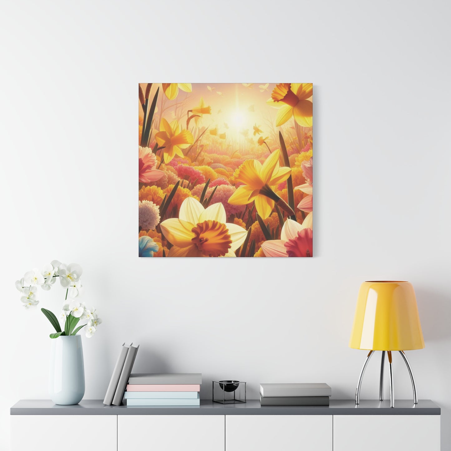 Daffodils Classic Canvas - Black