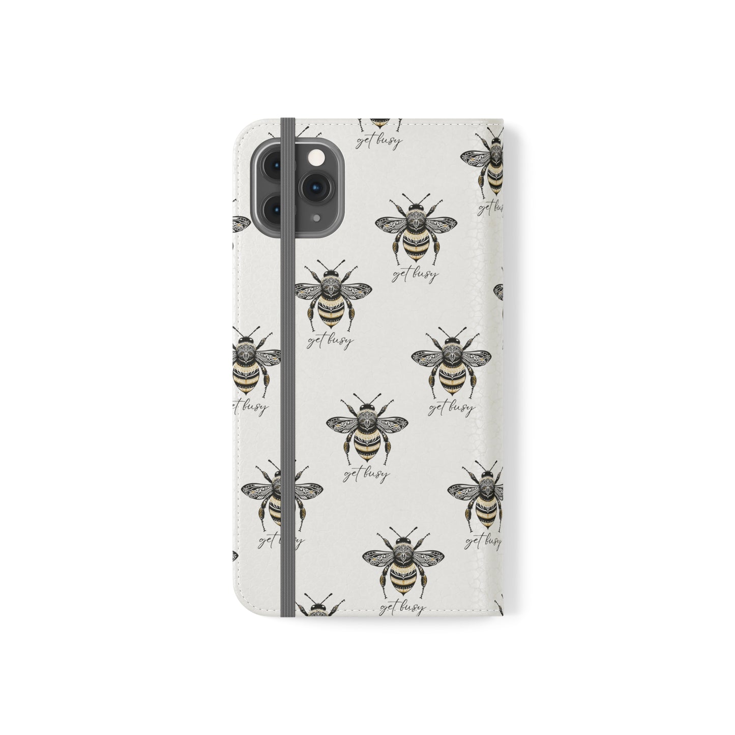 Get Busy Bee Flip Cases for iPhone/Samsung - white