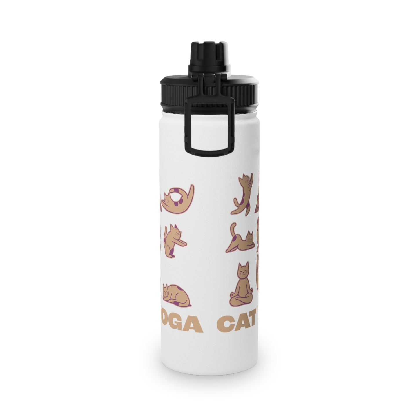 Cat Yoga Stainless Steel Water Bottle - # Sizes