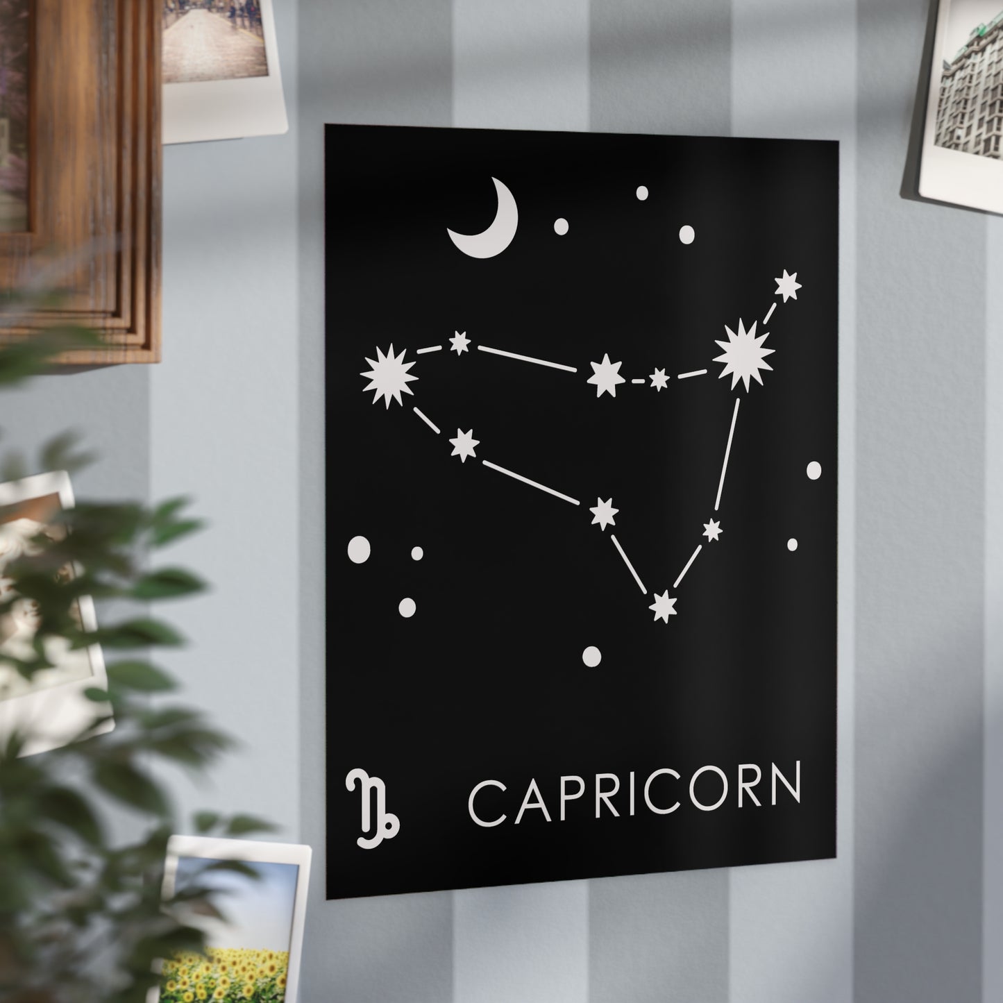 Capricorn Starmap Unframed Prints - black