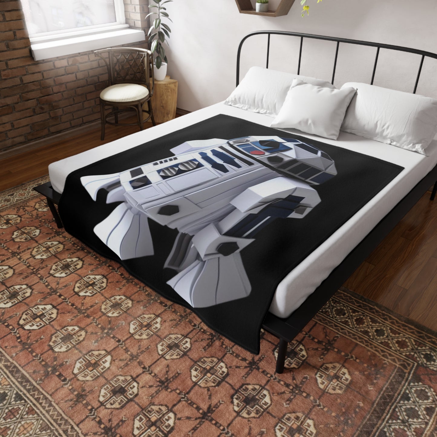 Origami C3PO Plush Fleece Blanket - Black