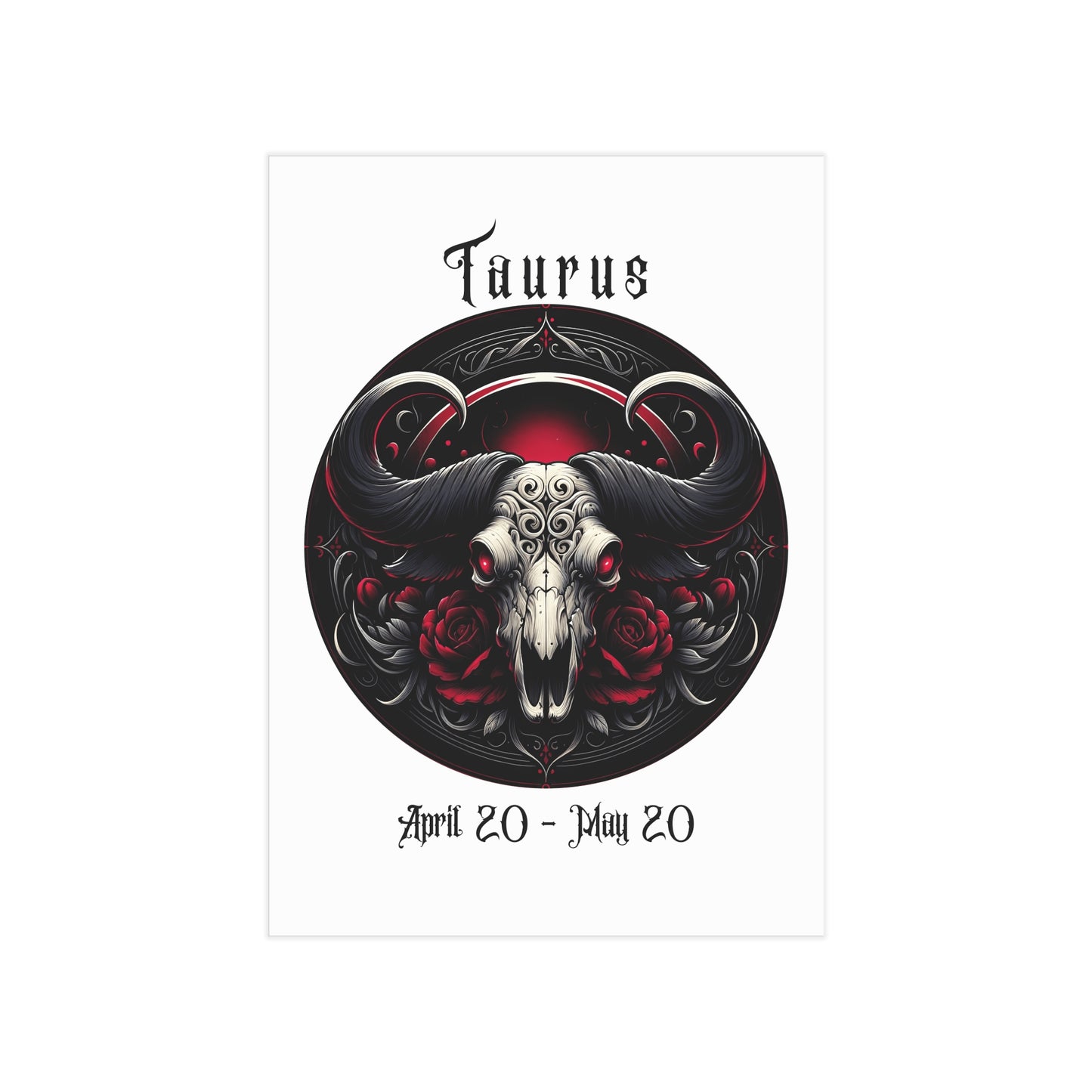 Gothic Taurus Unframed Prints - white