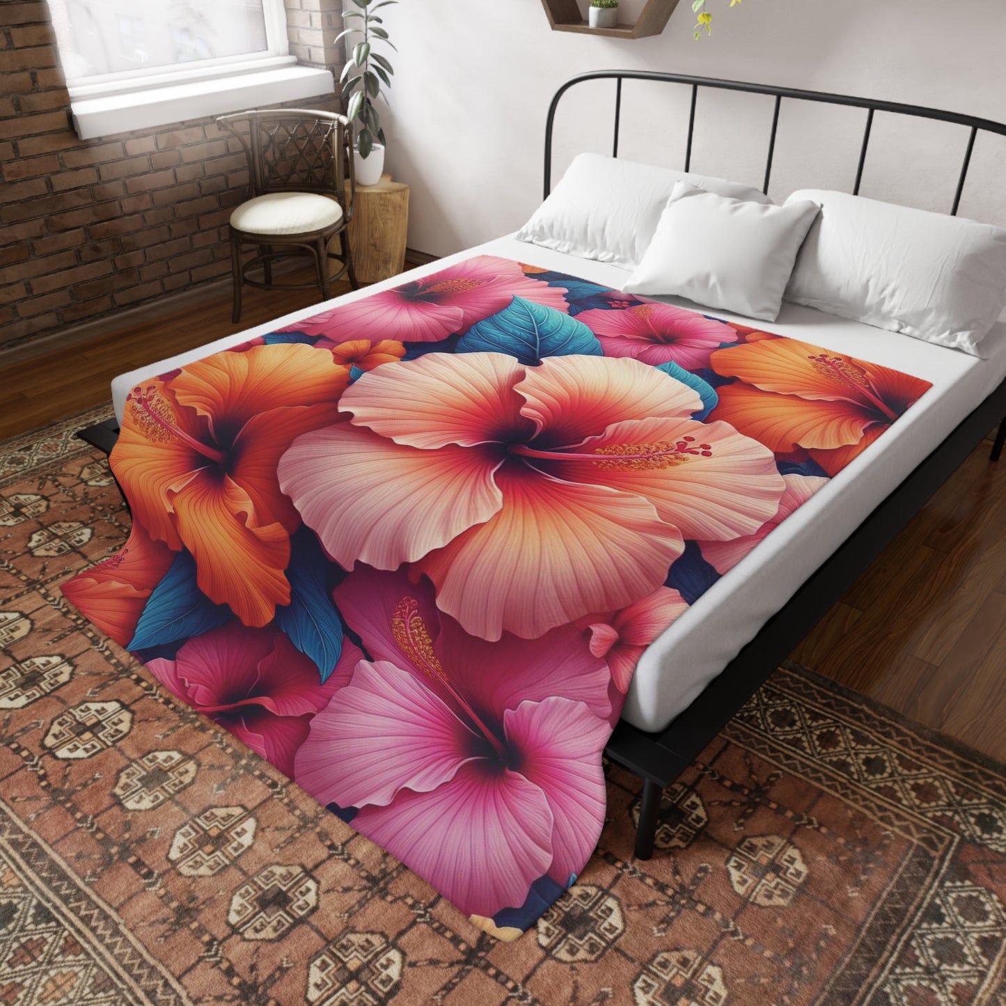 Hibiscus #2 Plush Fleece Blanket