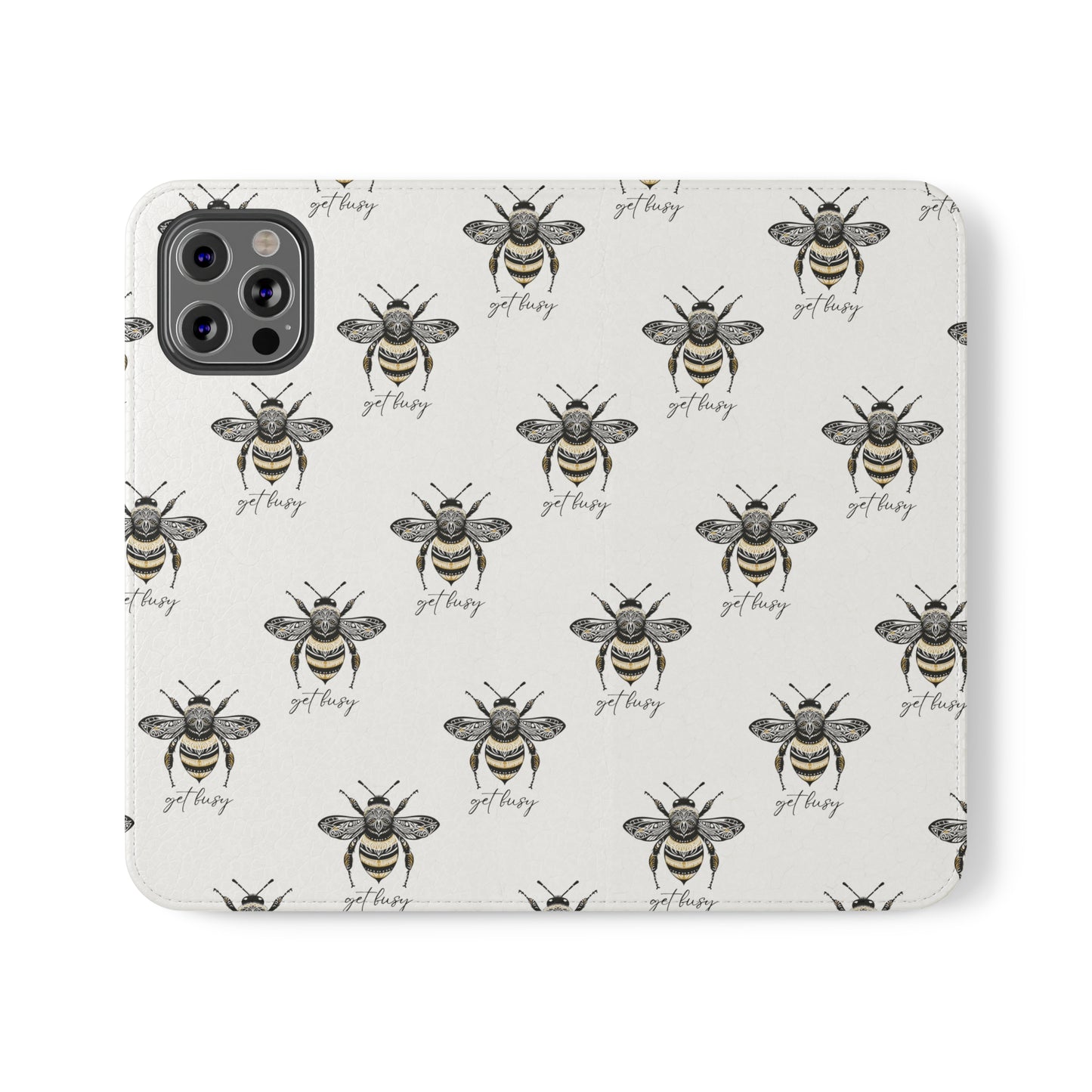 Get Busy Bee Flip Cases for iPhone/Samsung - white