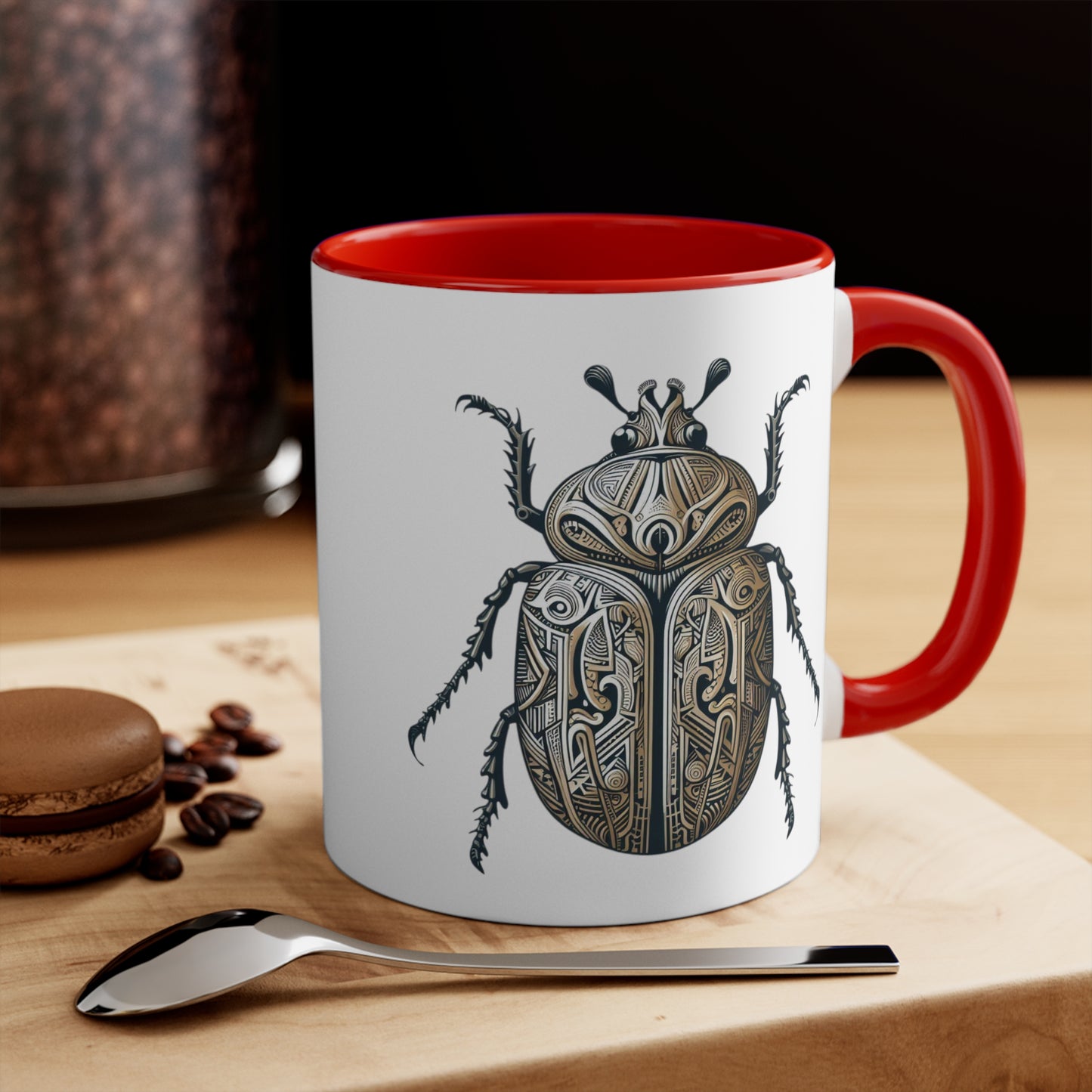 Carved Beetle Colorful Accent Mugs, 11oz (330 ml)