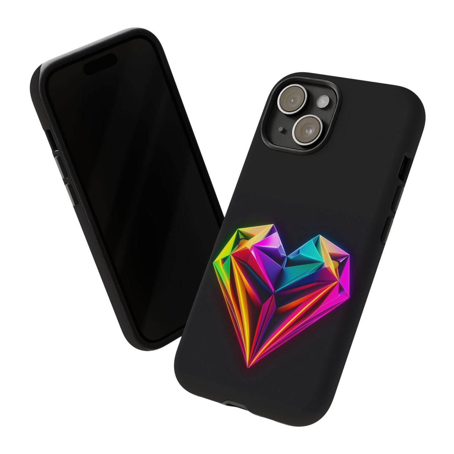 Origami Neon Heart Tough Cases iPhone/Google/Samsung