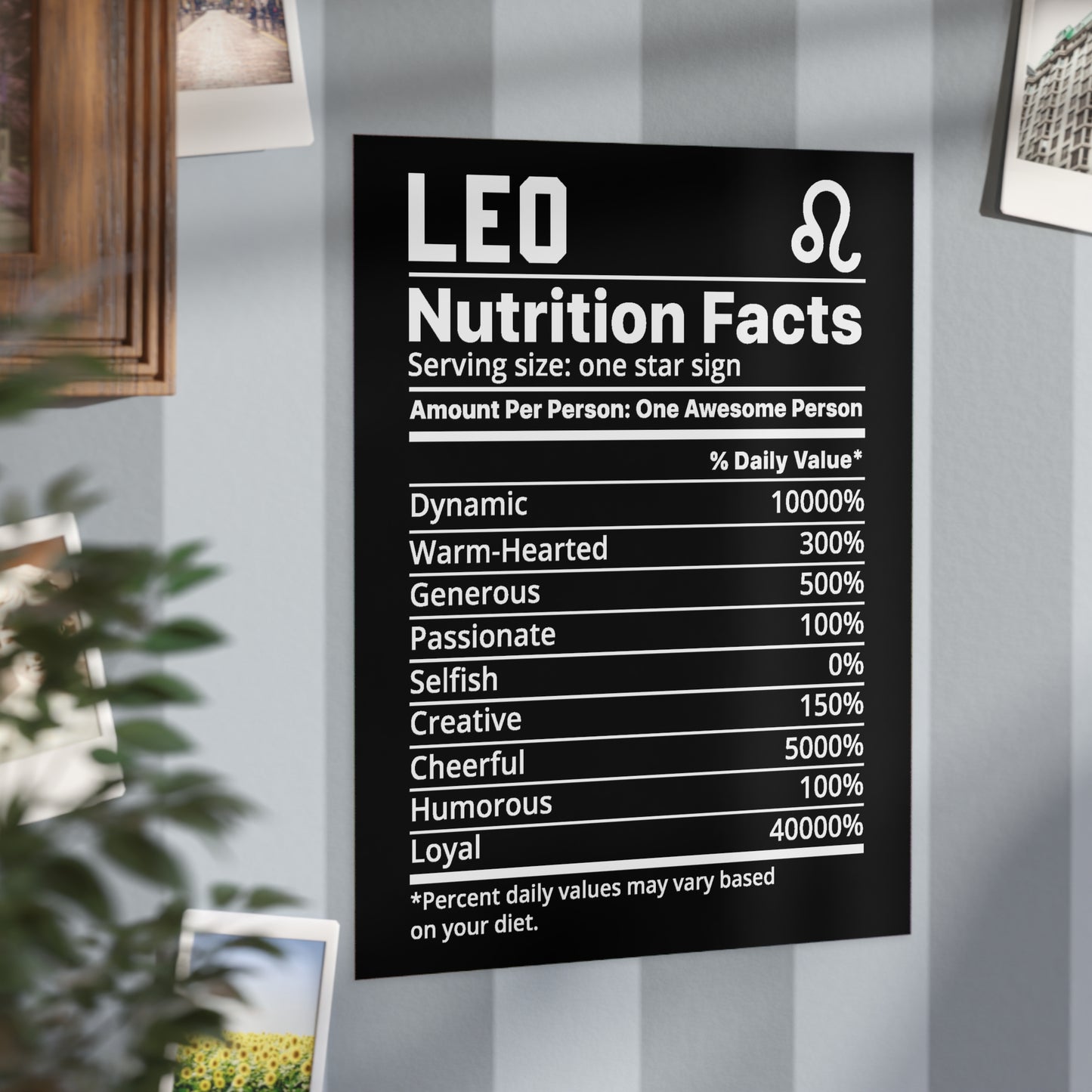 Leo Nutrition Unframed Prints - black