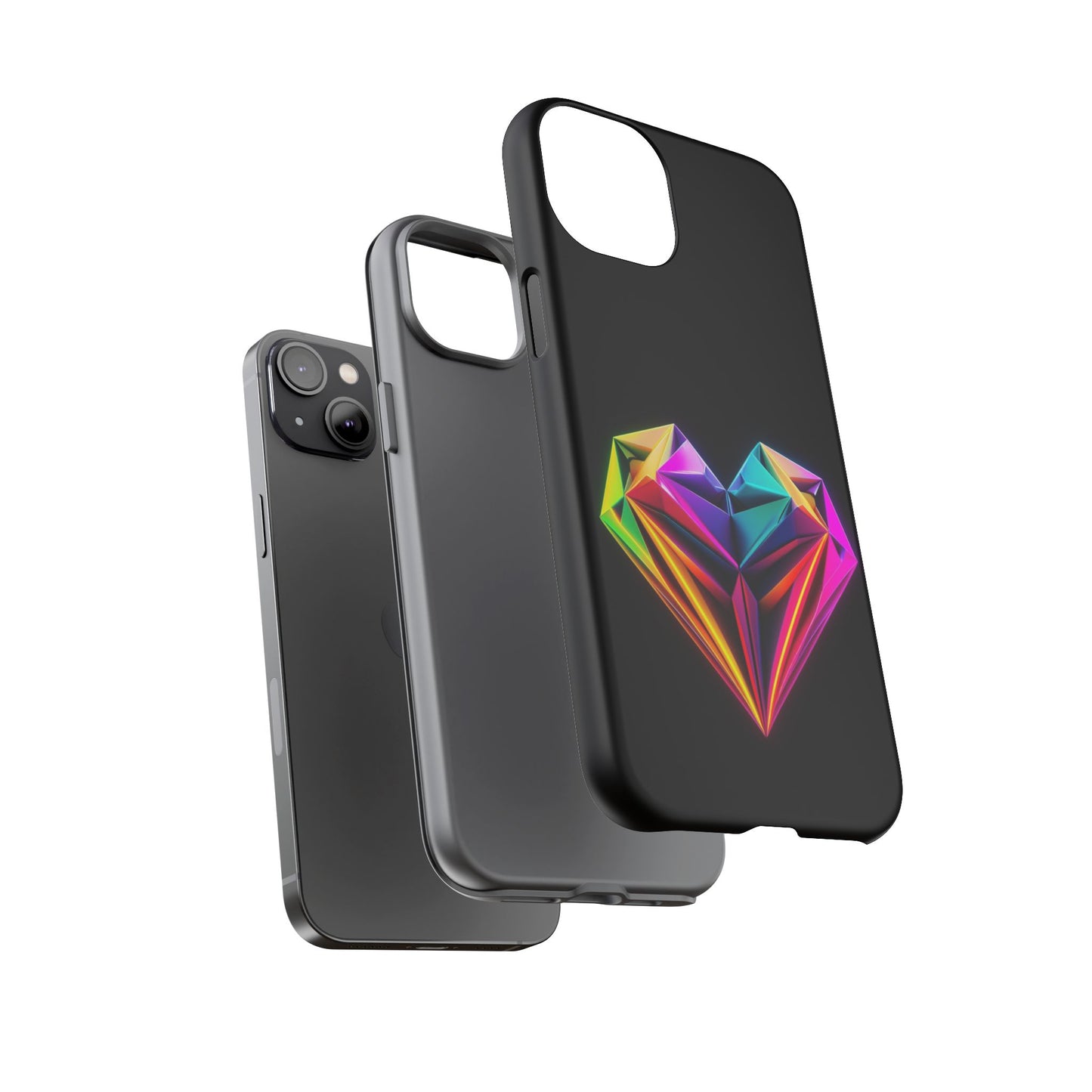 Origami Neon Heart Tough Cases iPhone/Google/Samsung