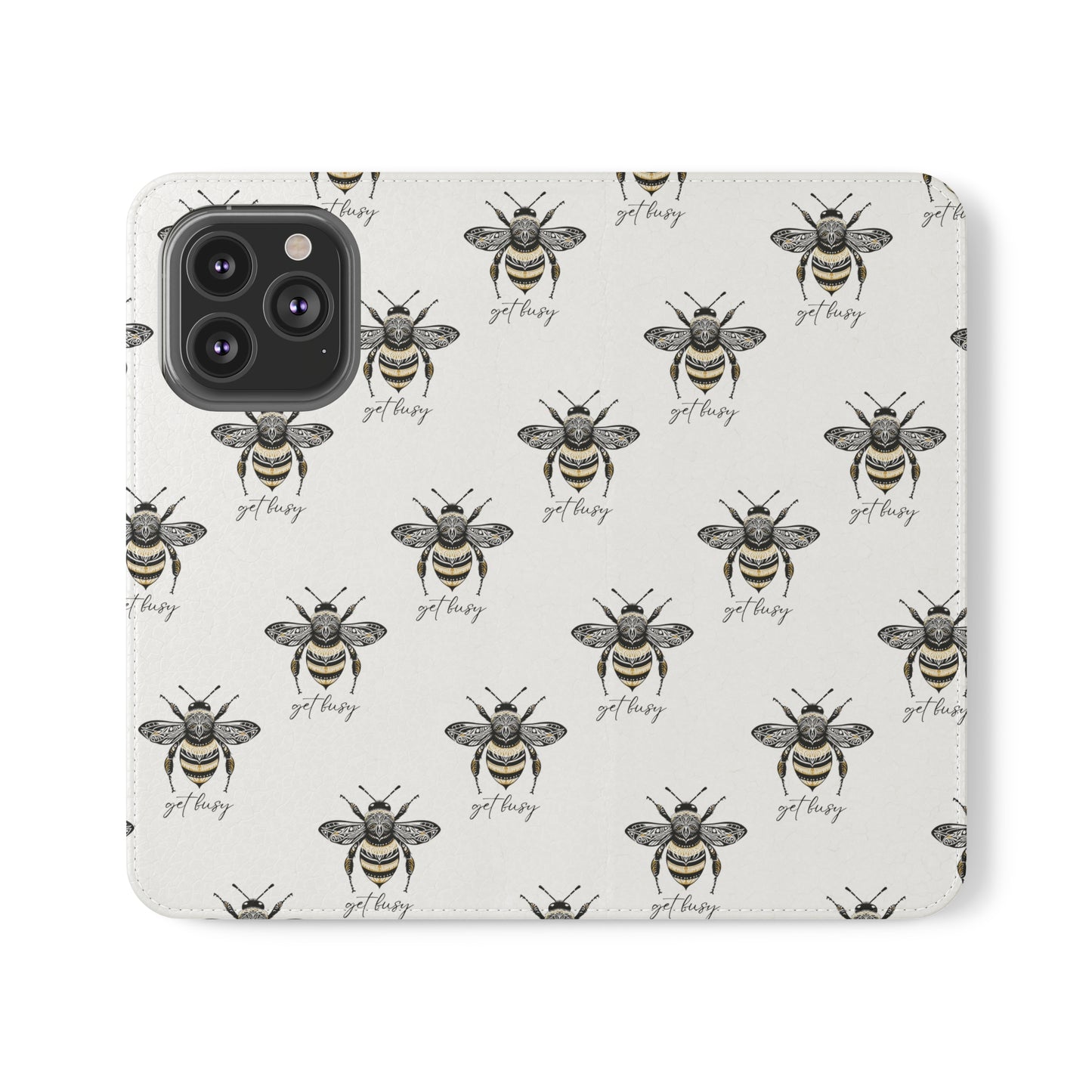 Get Busy Bee Flip Cases for iPhone/Samsung - white