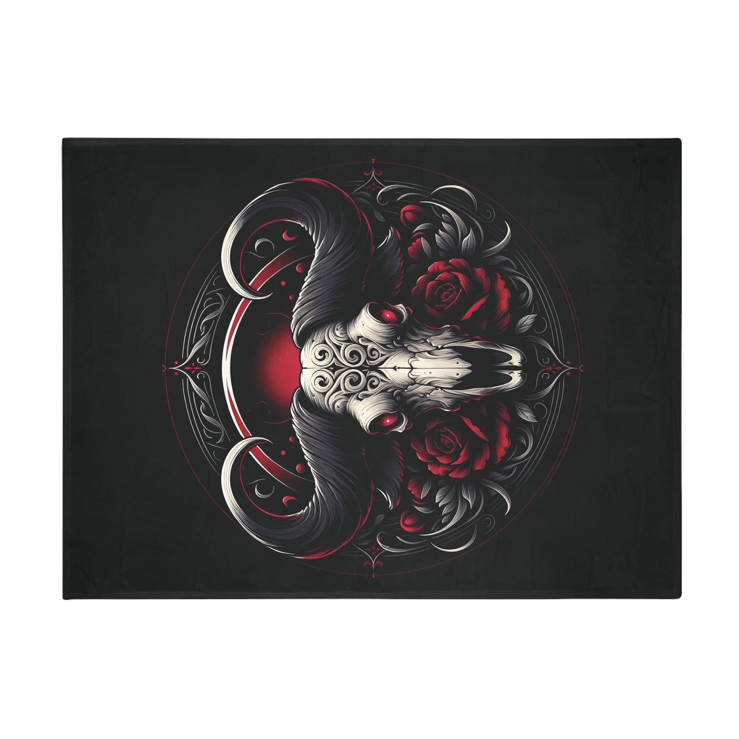 Gothic Taurus Plush Fleece Blanket - black