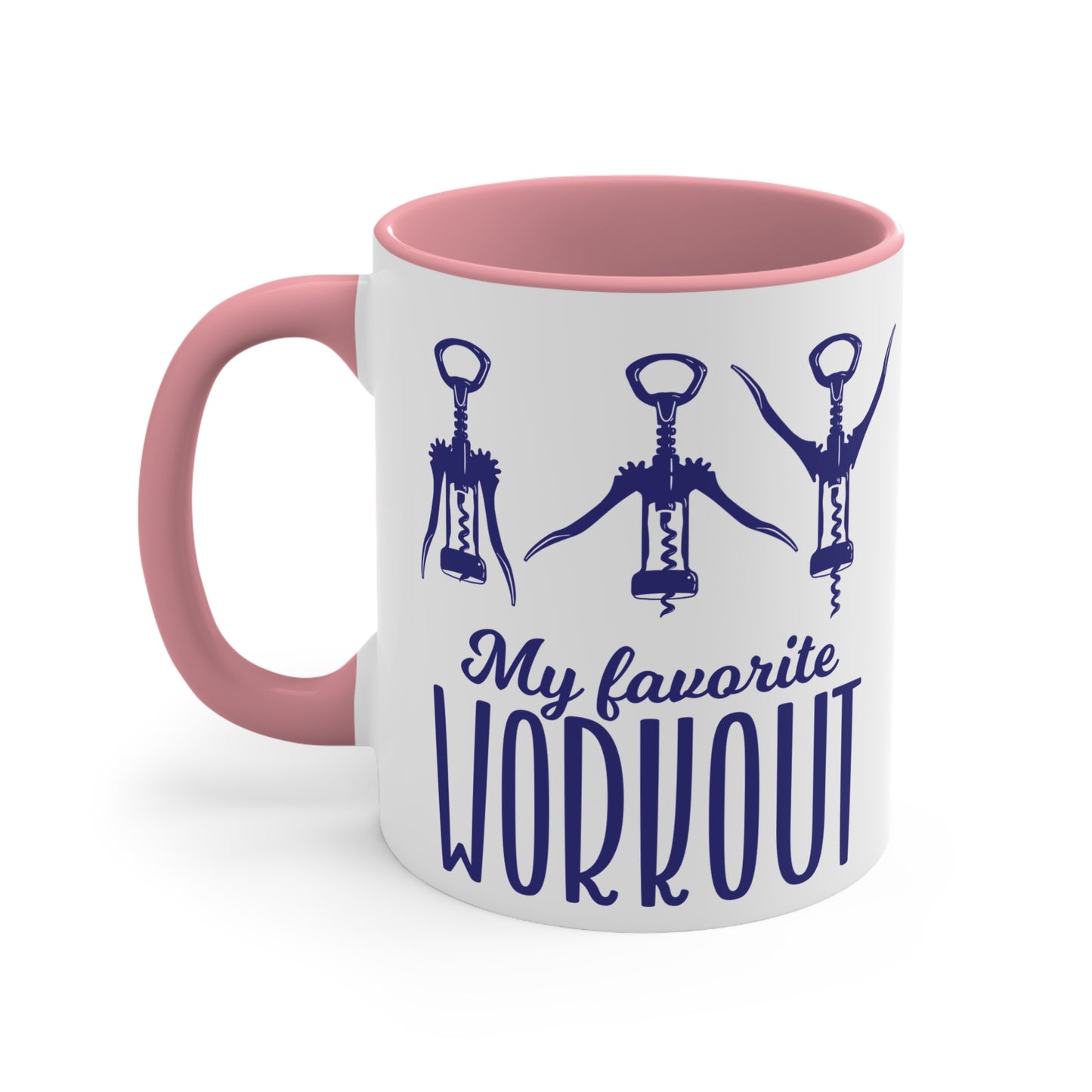 My Favourite Workout Colorful Accent Mug 11oz - For Gym Fitness Enthusiasts