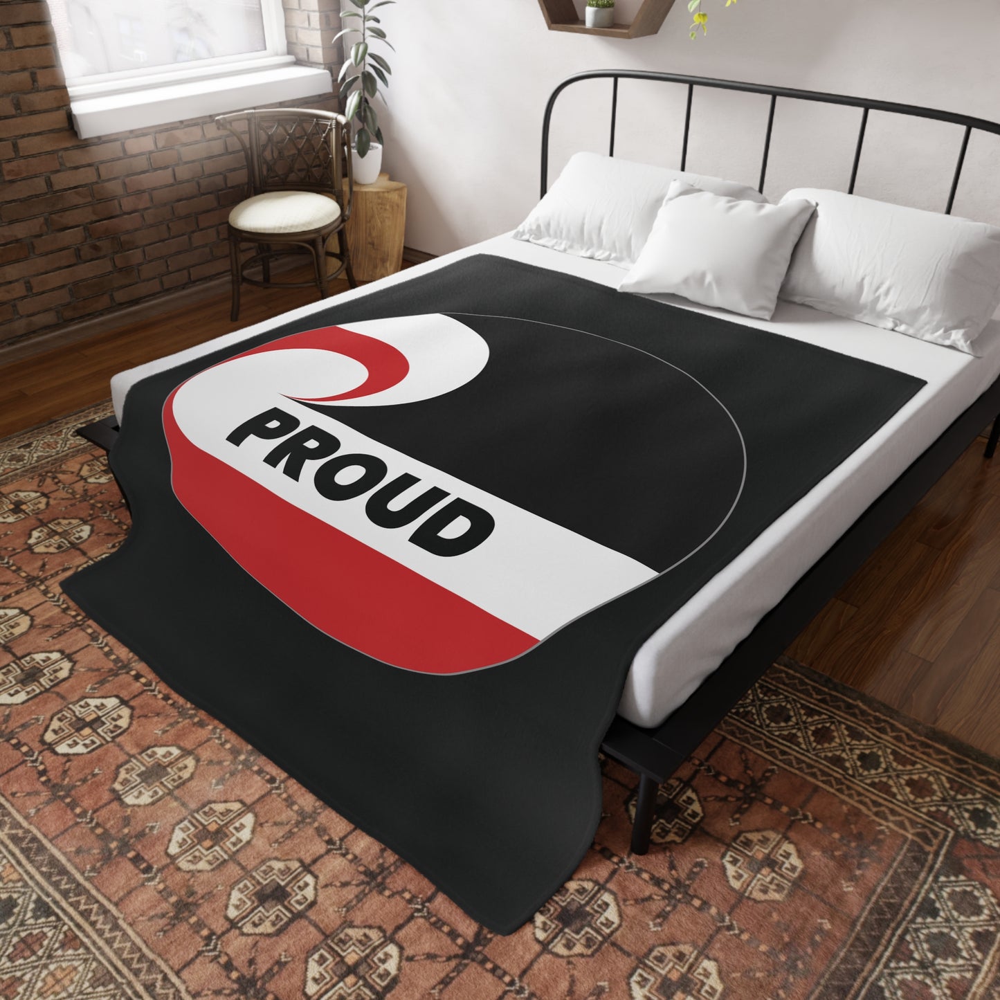 PROUD - Black Plush Fleece Blanket