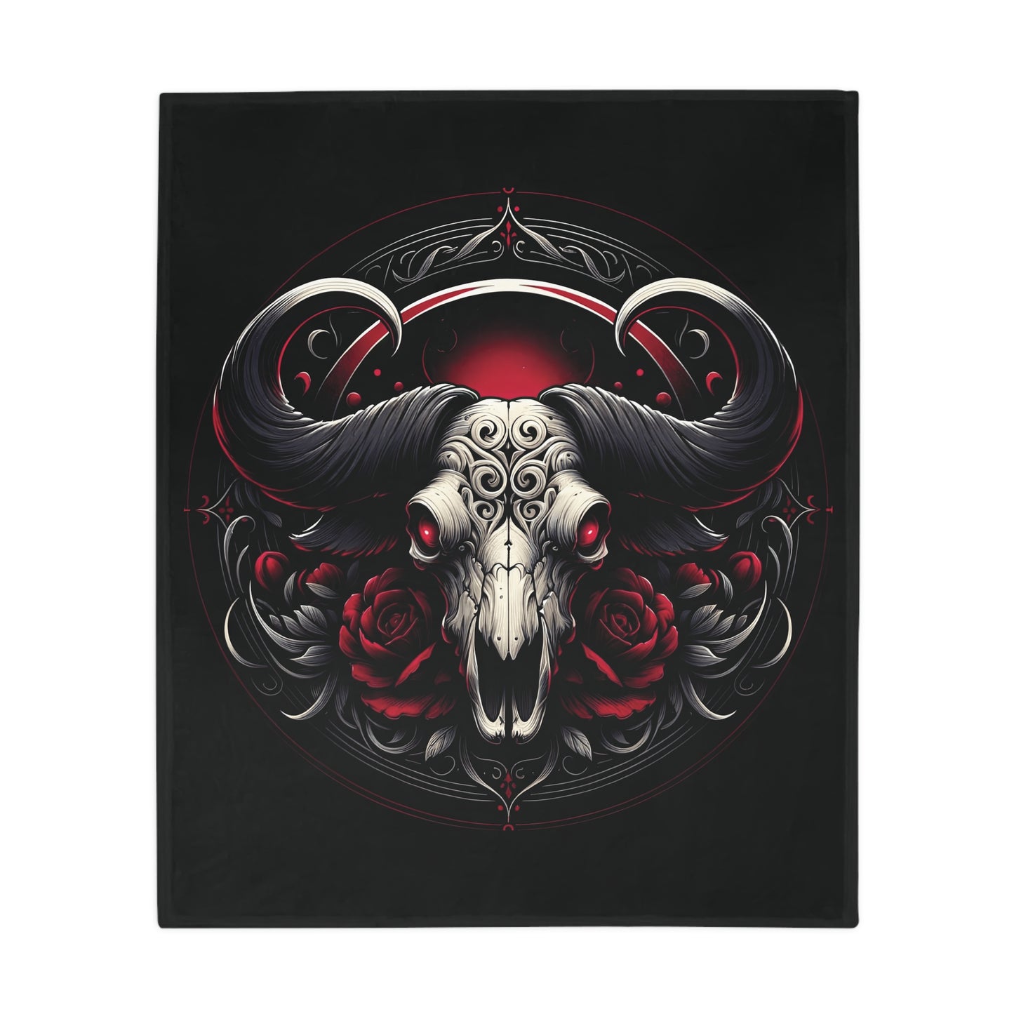 Gothic Taurus Plush Fleece Blanket - black