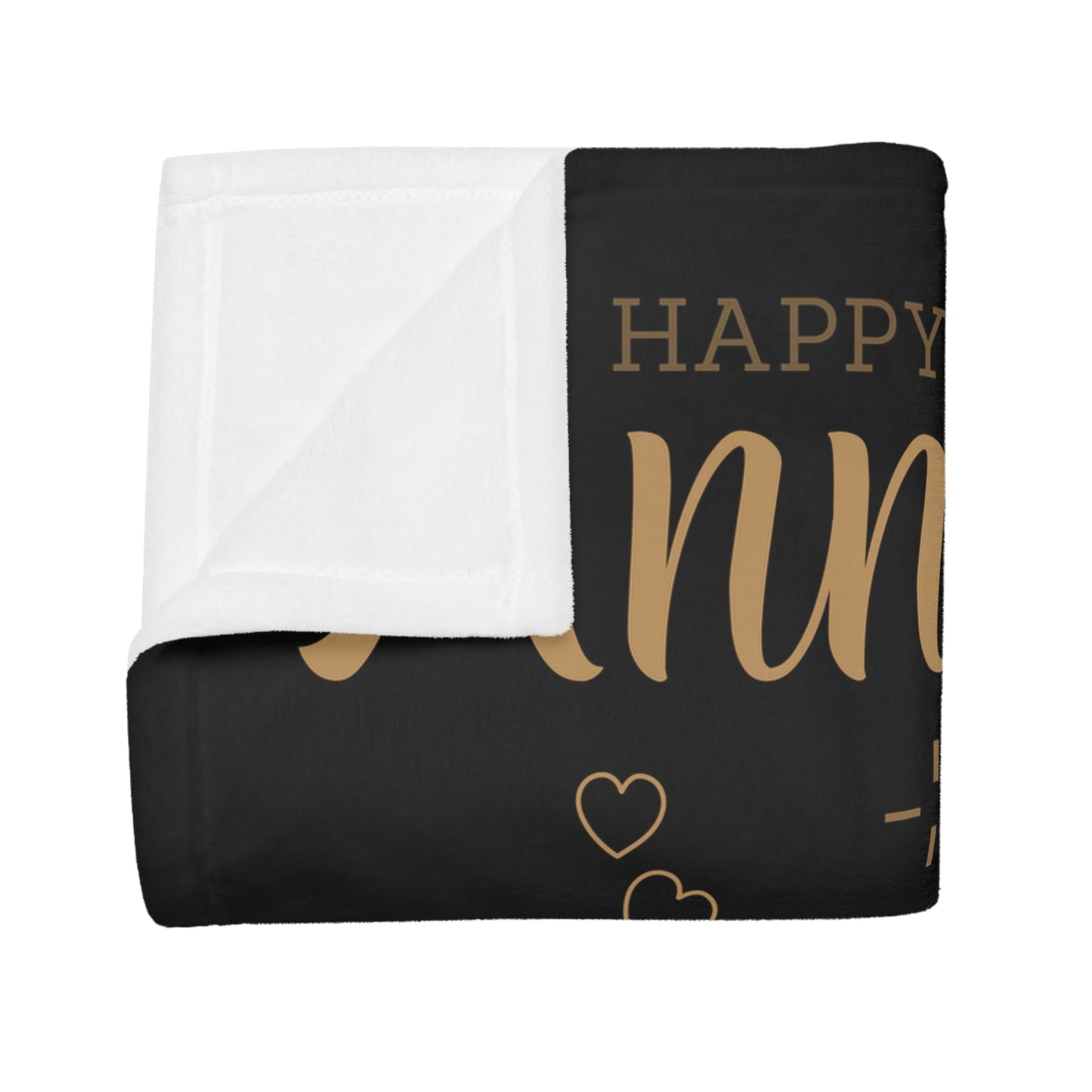 Customisable Anniversary Plush Fleece Blanket - black