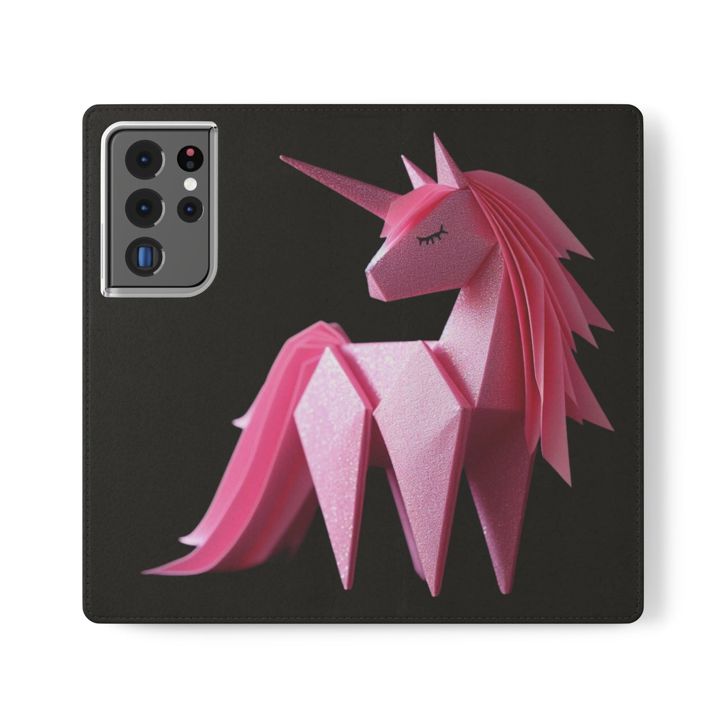 Origami Pink Unicorn Flip Cases iPhone/Samsung