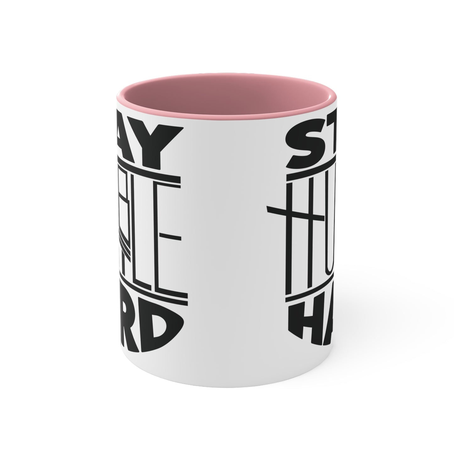 Stay Humble Hustle Hard Workout Colorful Accent Mug 11oz - For Gym Fitness Enthusiasts